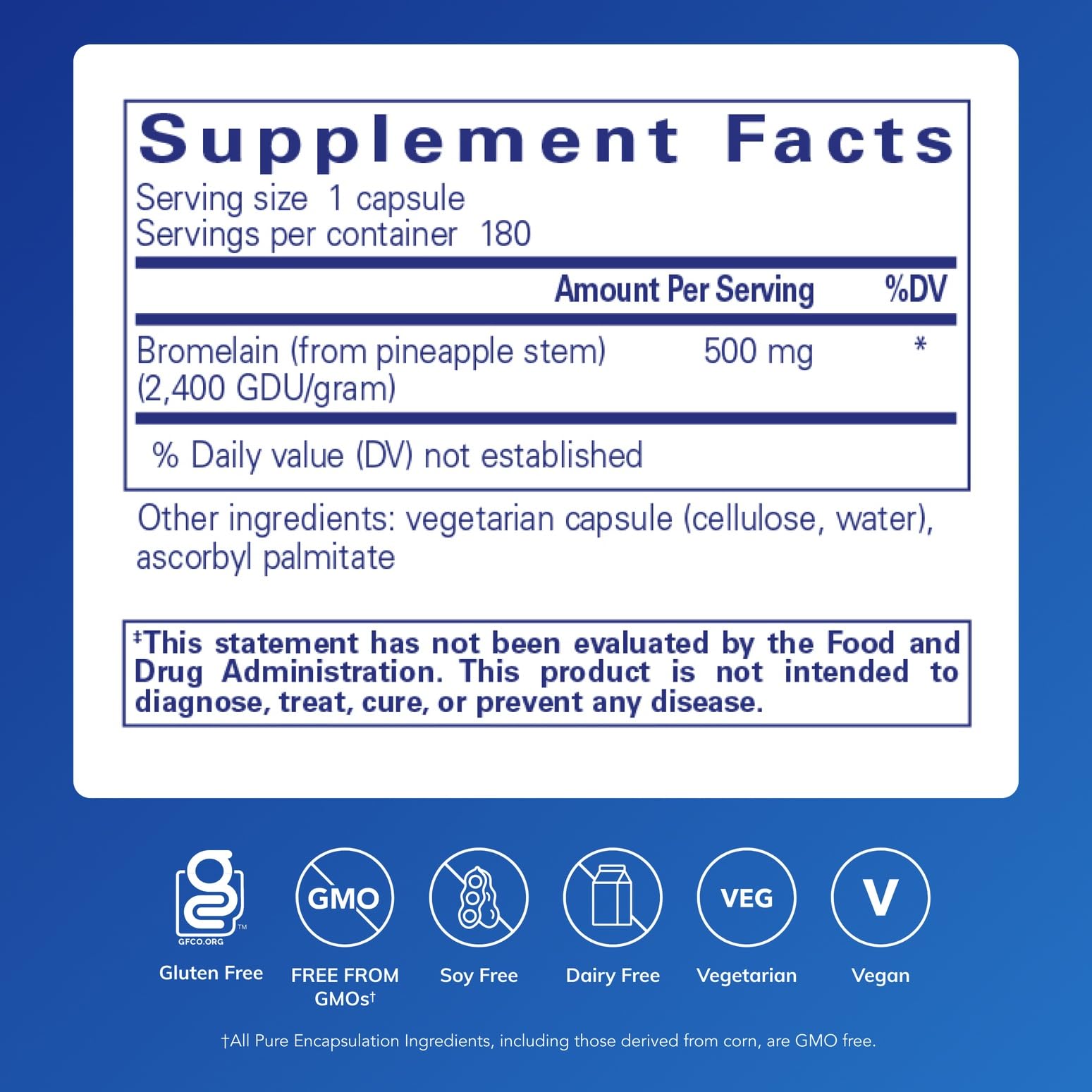 Pure Encapsulations Bromelain 2400 500 mg – Digestive & Joint Support, Vegan, 180 Capsules