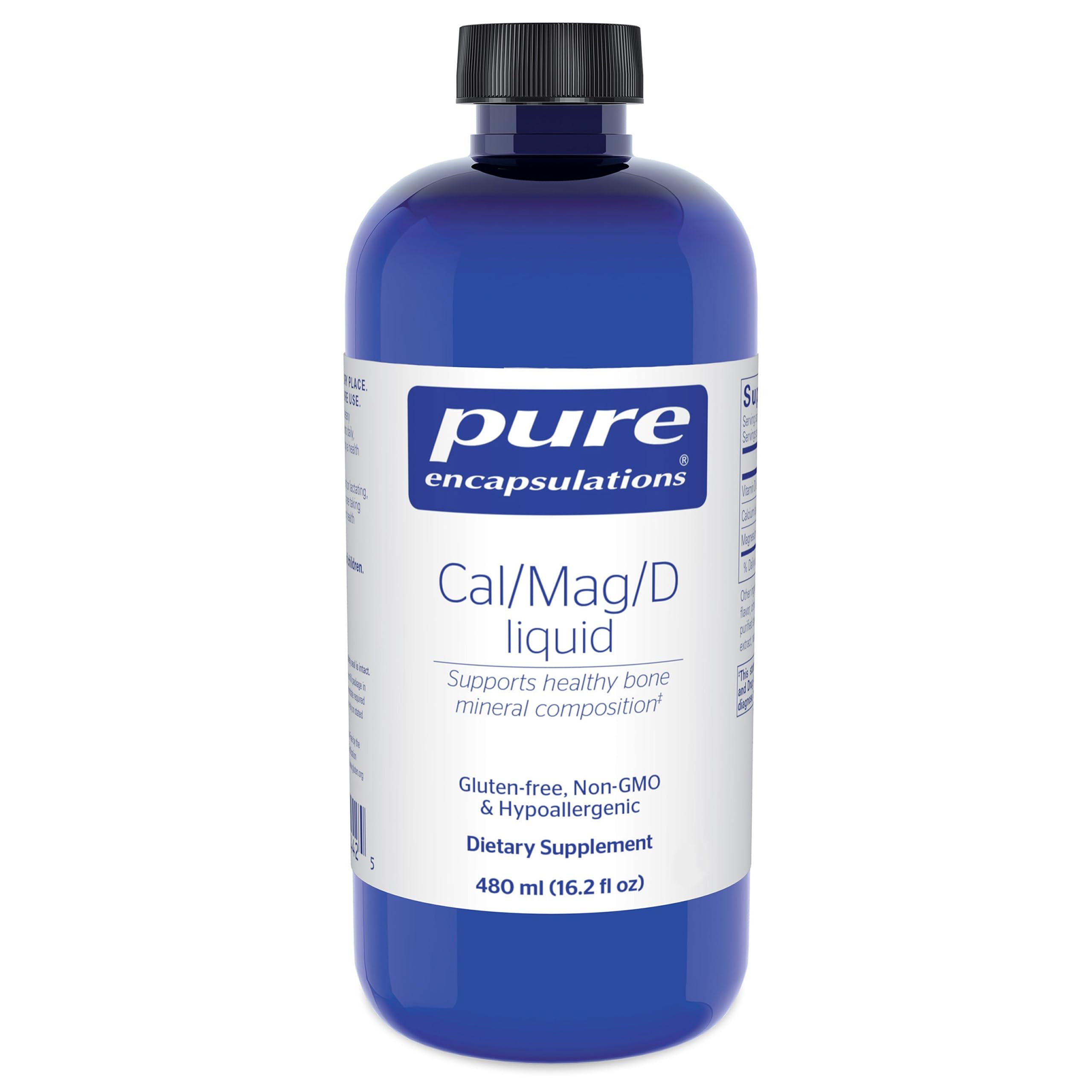 Pure Encapsulations Cal/Mag/D Liquid – Calcium, Magnesium & Vitamin D | 16.2 fl oz