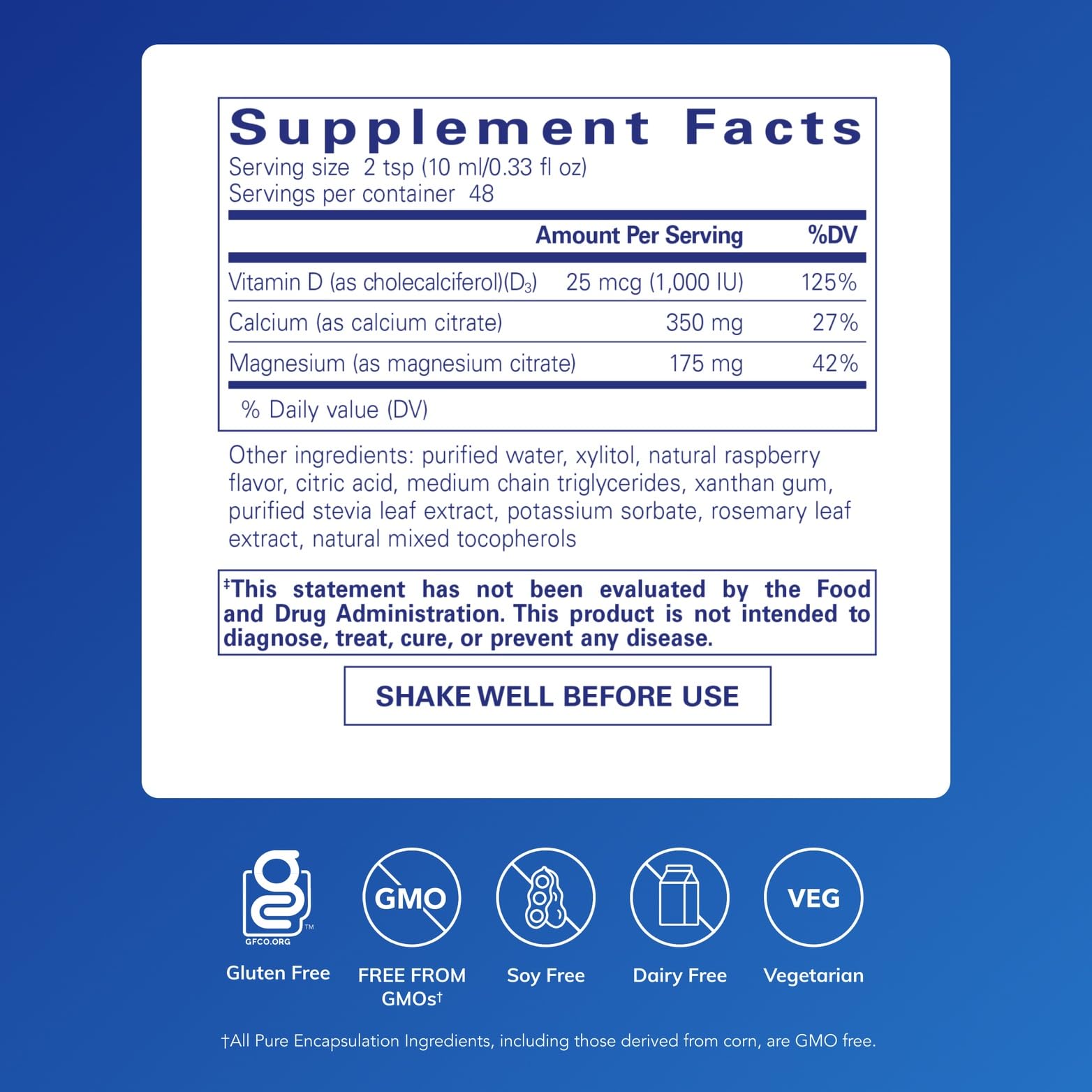 Pure Encapsulations Cal/Mag/D Liquid – Calcium, Magnesium & Vitamin D | 16.2 fl oz