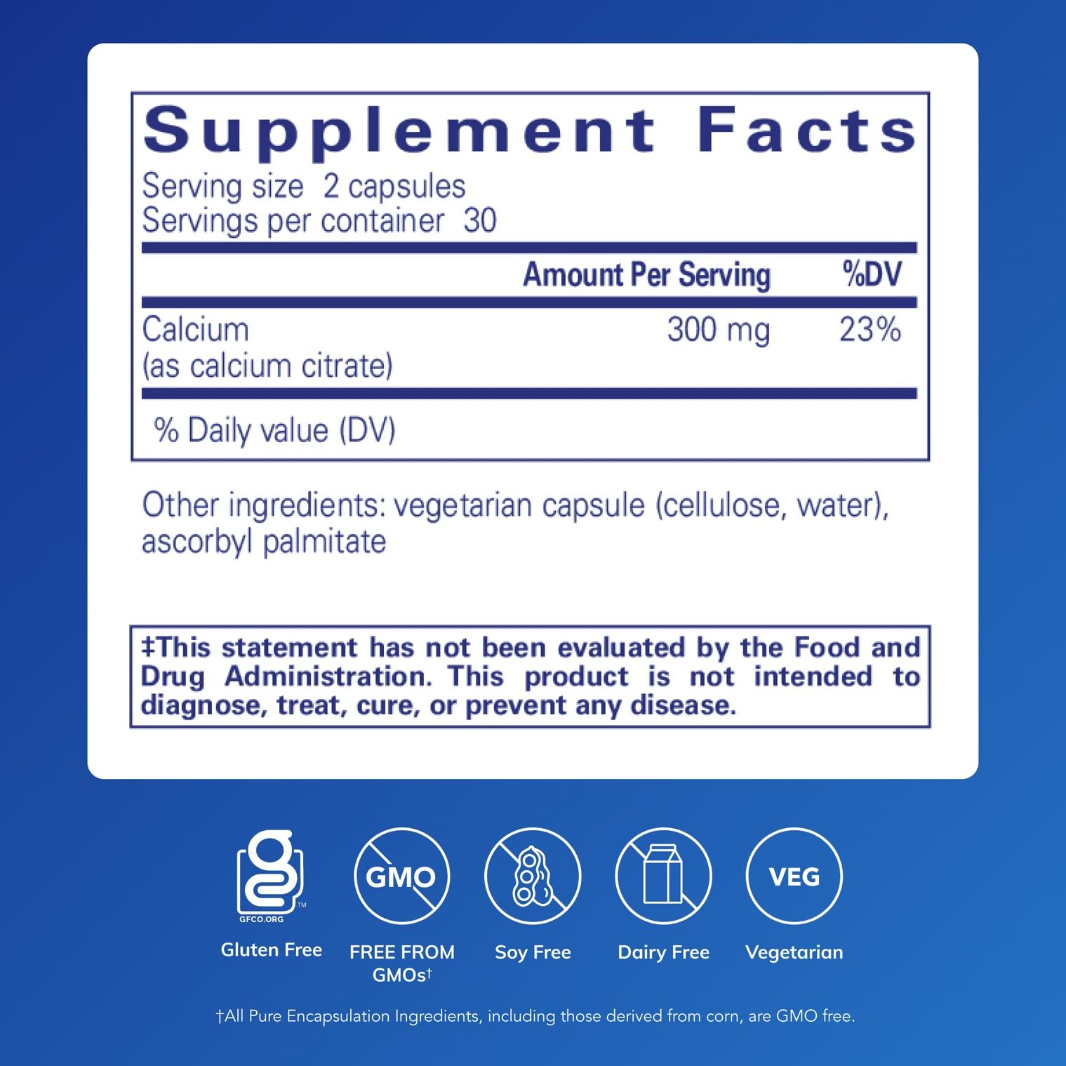 Pure Encapsulations Calcium Citrate - 60 Capsules for Bone, Teeth, Heart & Colon Health