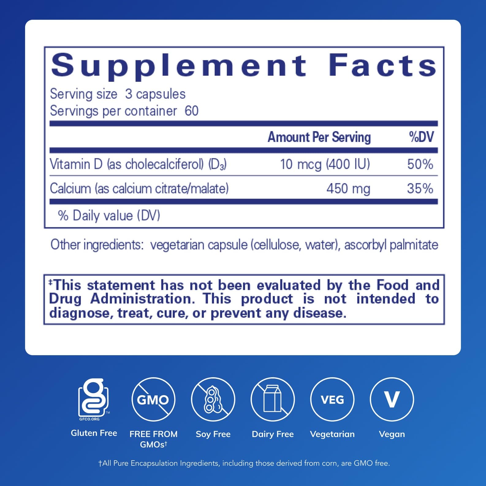 Pure Encapsulations Calcium with Vitamin D3 | Supports Bone, Colon & Cardiovascular Health | 180 Capsules