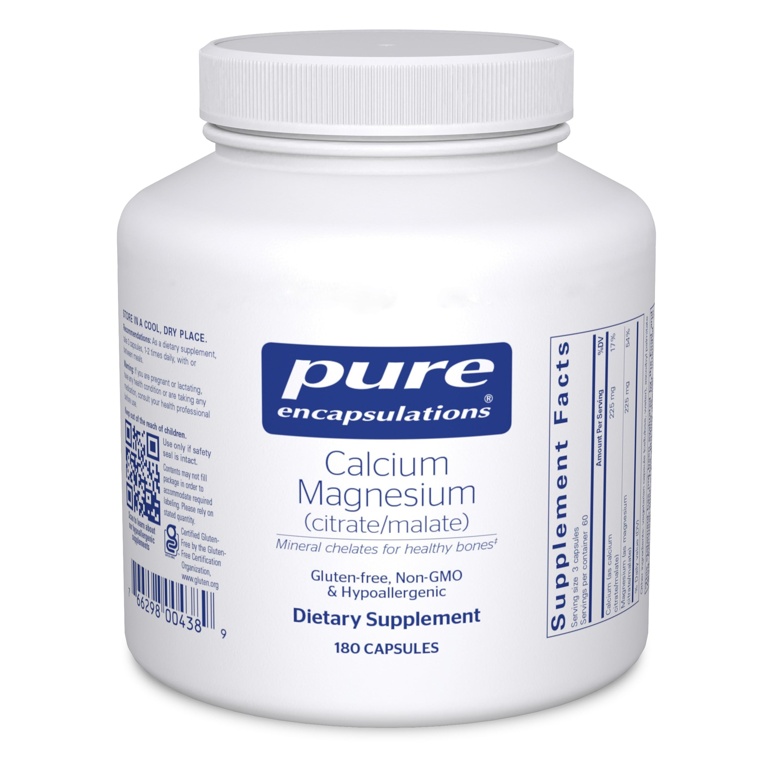 Pure Encapsulations Calcium Magnesium (Citrate/Malate) – Bone & Cardiovascular Health | 180 Capsules