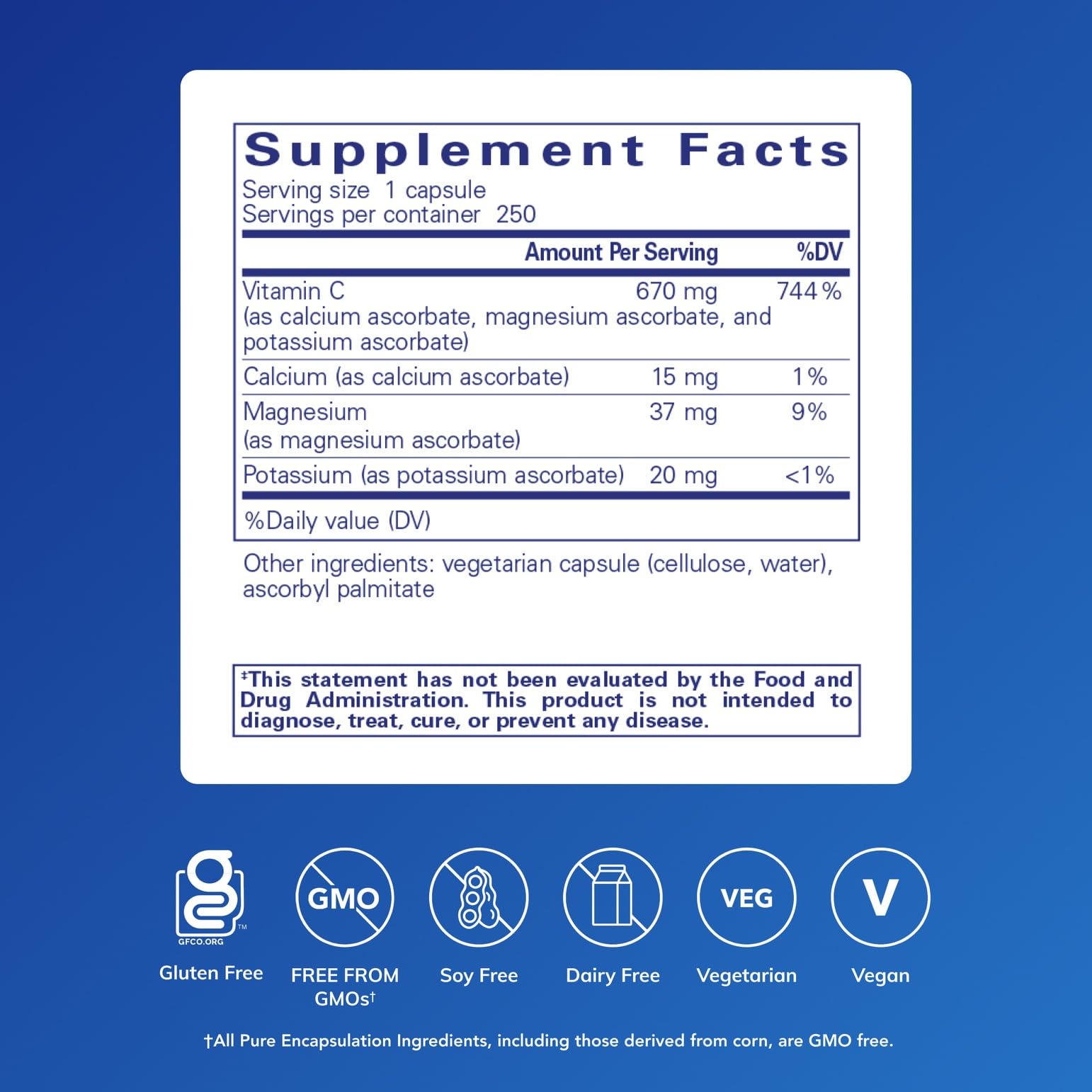 Pure Encapsulations Buffered Ascorbic Acid Capsules — Gentle Vitamin C