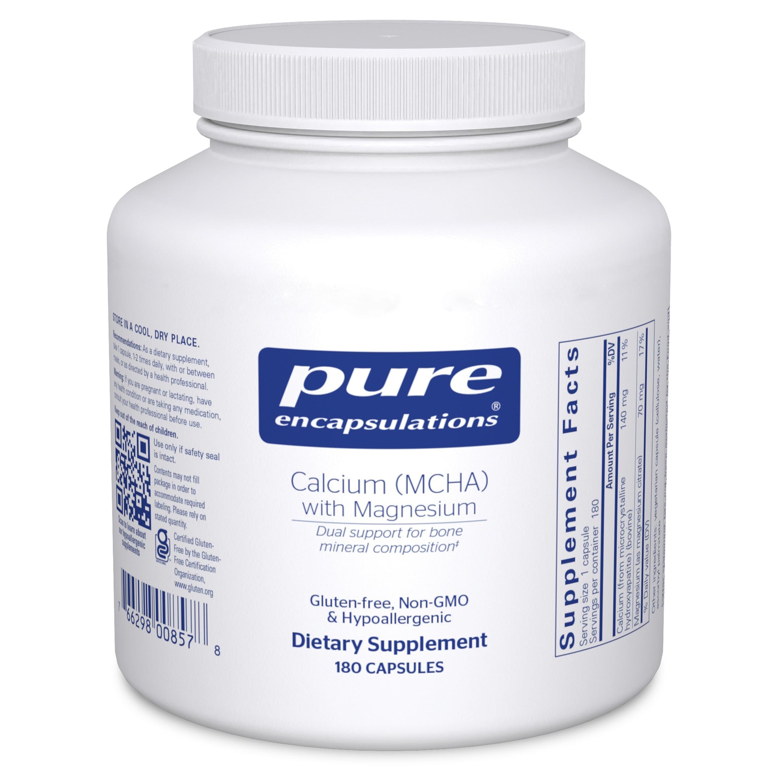 Calcium MCHA with Magnesium | Bone Support | 180 Capsules