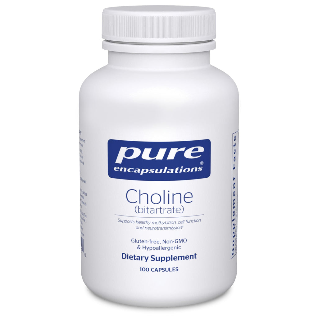 Pure Encapsulations Choline (Bitartrate) 275 mg – Brain Health, Methylation & Cell Function | Vegan & Non-GMO | 100 Capsules