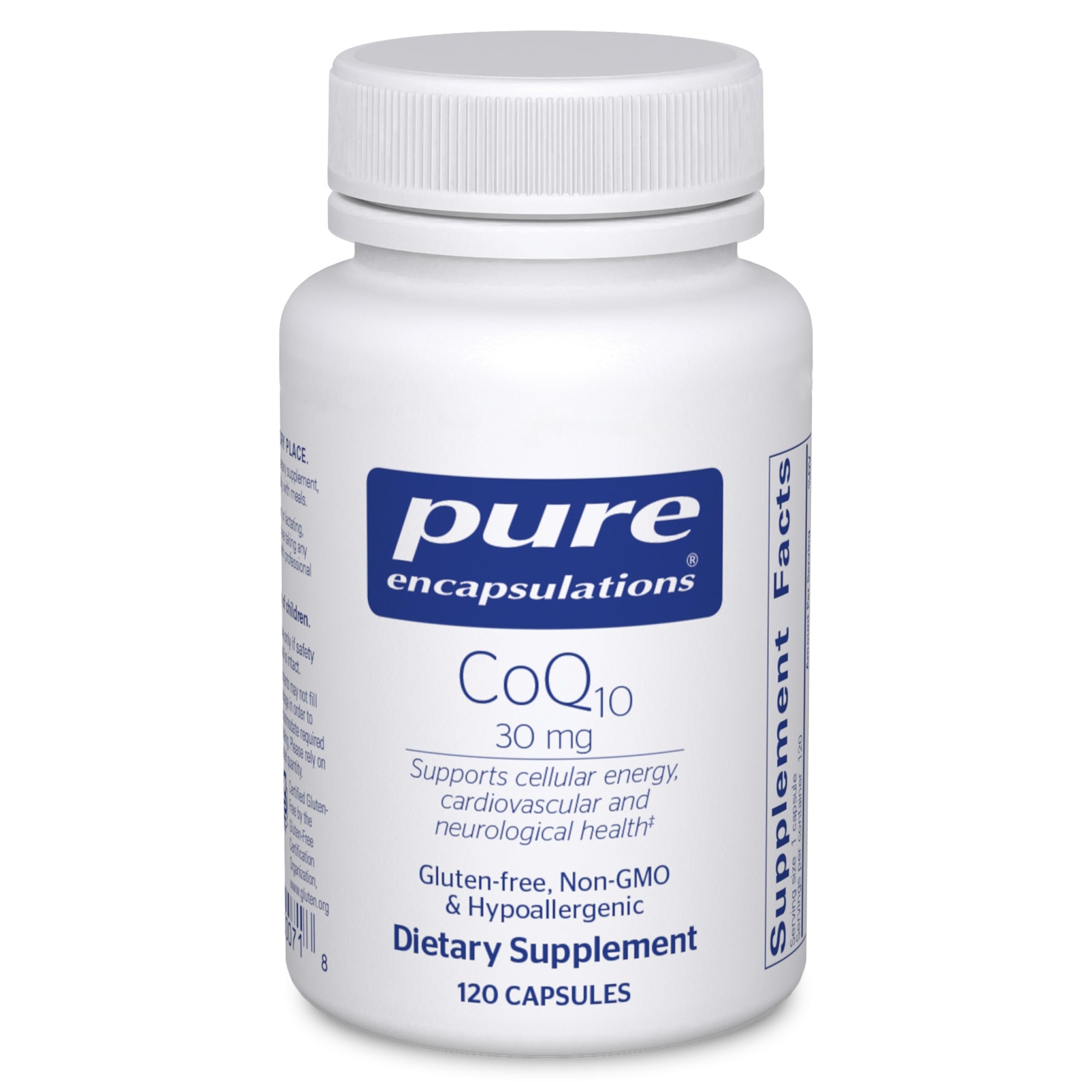 Pure Encapsulations CoQ10 30 mg | Coenzyme Q10 Supplement for Energy, Antioxidant & Cardiovascular Support | 120 Capsules