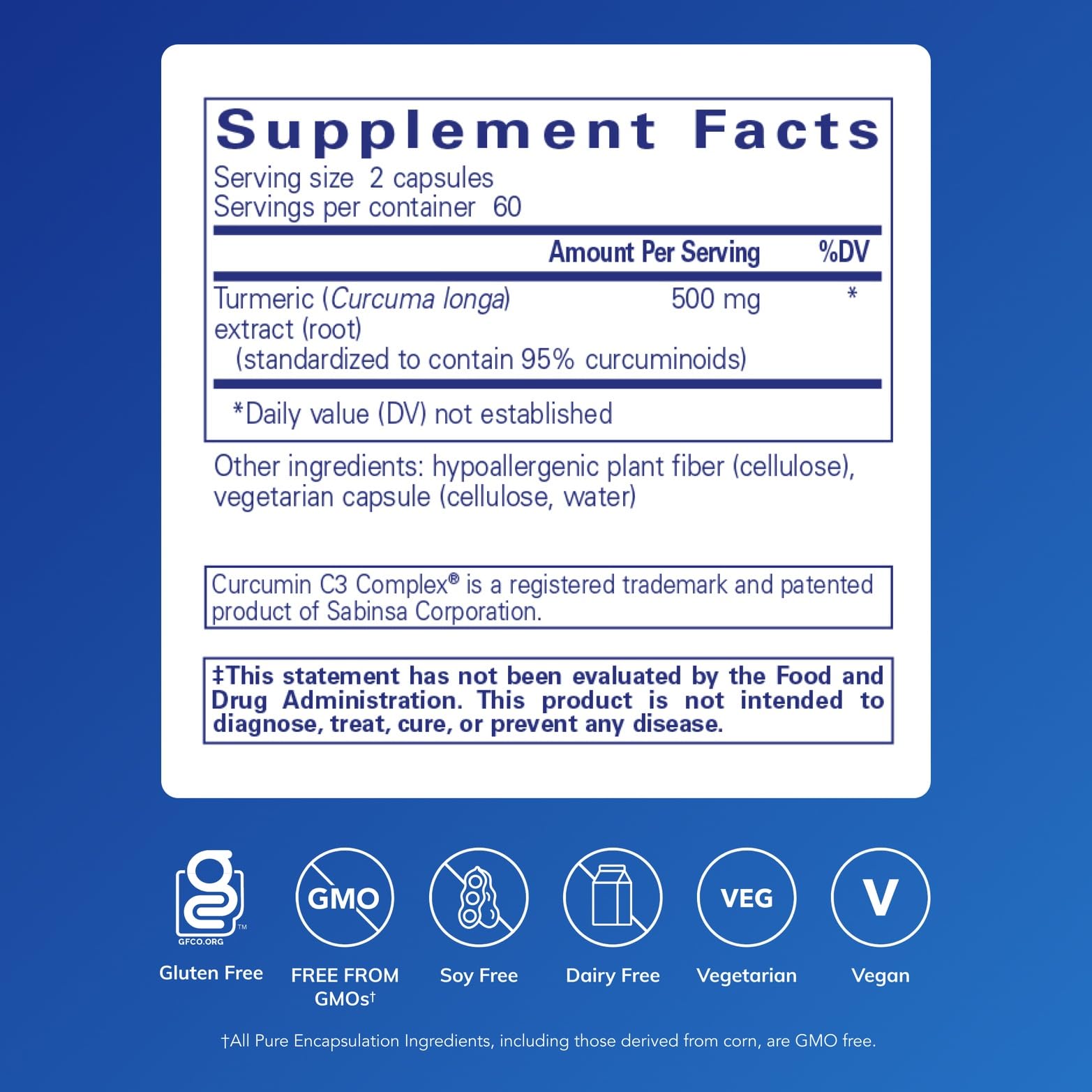 Pure Encapsulations Curcumin 500 mg - Joint & Liver Health Support - Non-GMO & Vegan | 120 Capsules