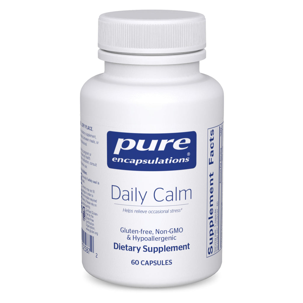 Pure Encapsulations Daily Calm – Vegan Stress & Sleep Support | Ashwagandha, Saffron, GABA & L-Theanine | 60 Capsules