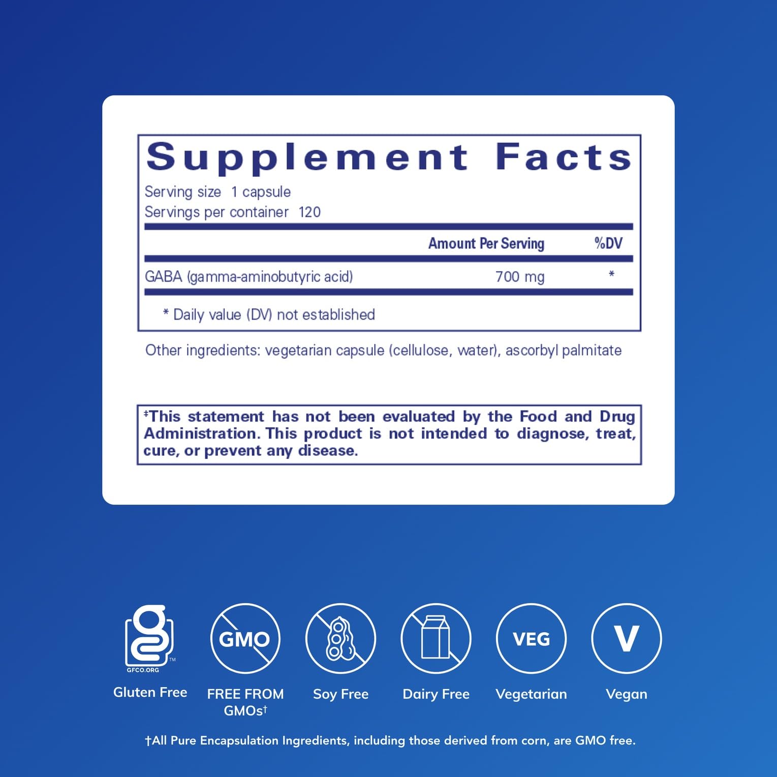 Pure Encapsulations GABA – Relaxation & Stress Support, 120 Capsules