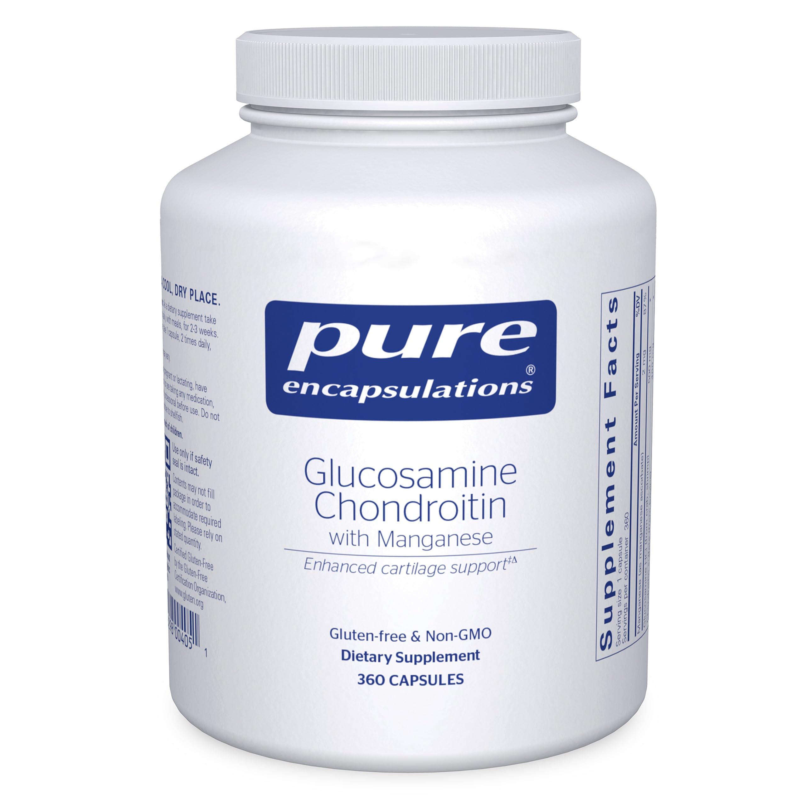 Pure Encapsulations Glucosamine Chondroitin with Manganese – Joint Support, Cartilage Health & Mobility | 360 Capsules