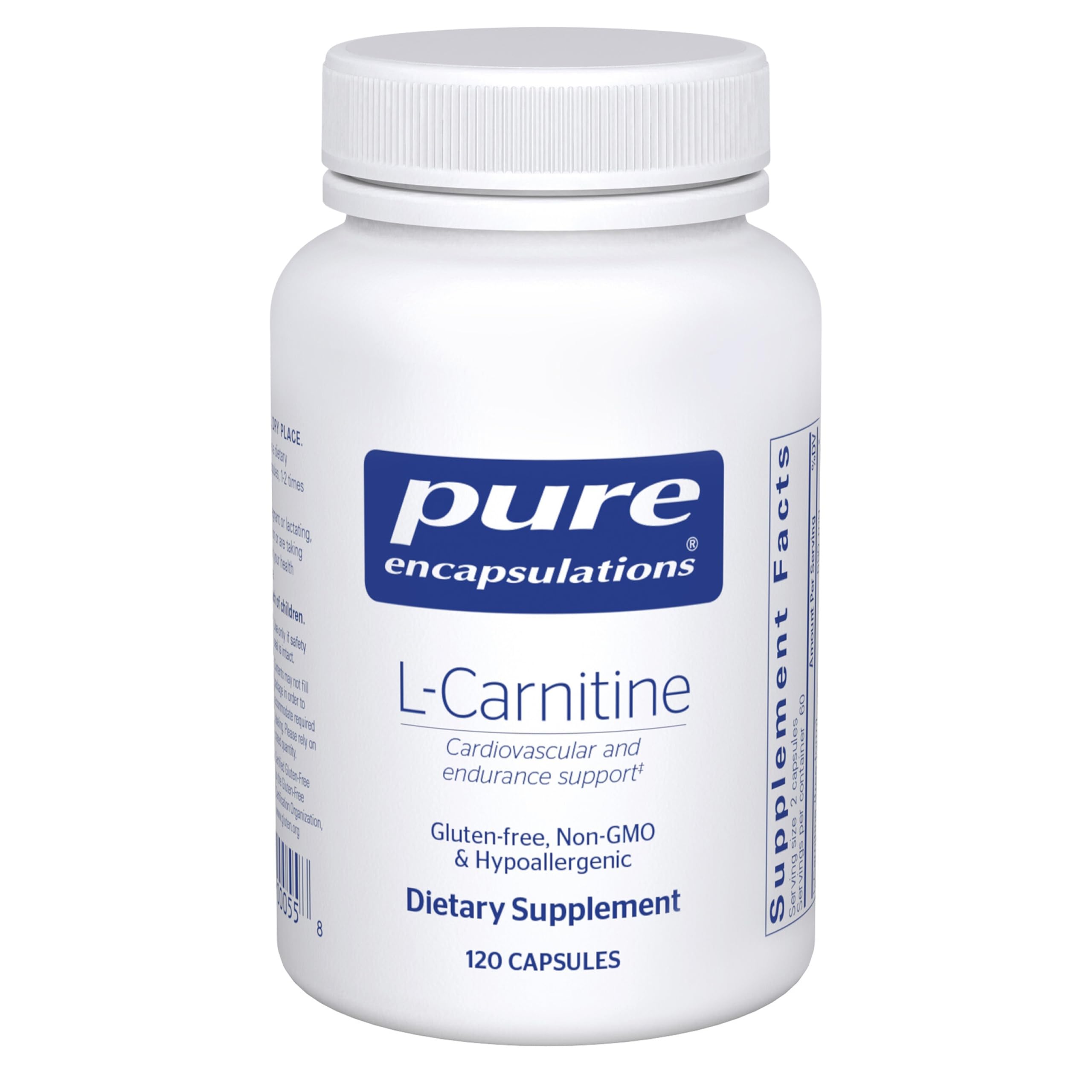 Pure Encapsulations L-Carnitine | Hypoallergenic Cardiovascular & Endurance Support | 120 Capsules