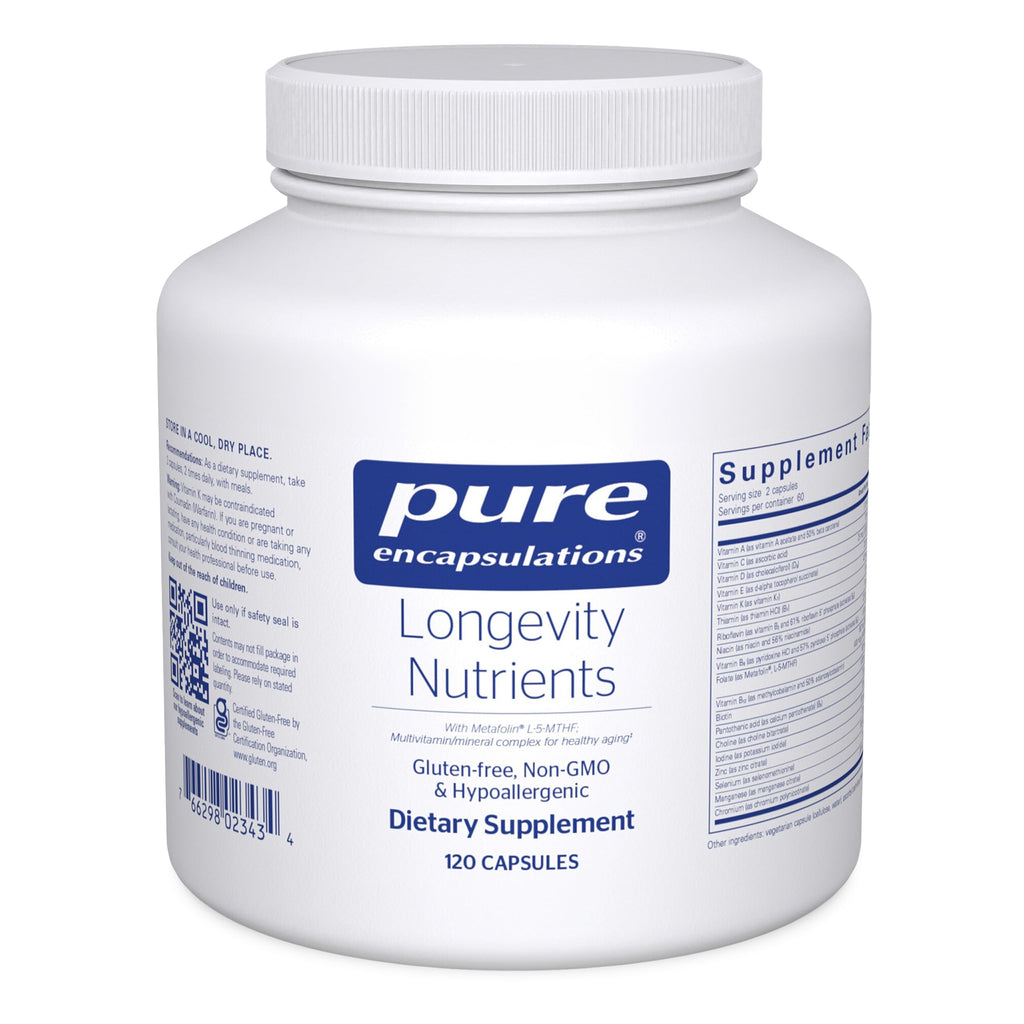 Pure Encapsulations Longevity Nutrients | Multivitamin/Mineral Complex for Healthy Aging, Brain, Eyes & Bones | 120 Capsules