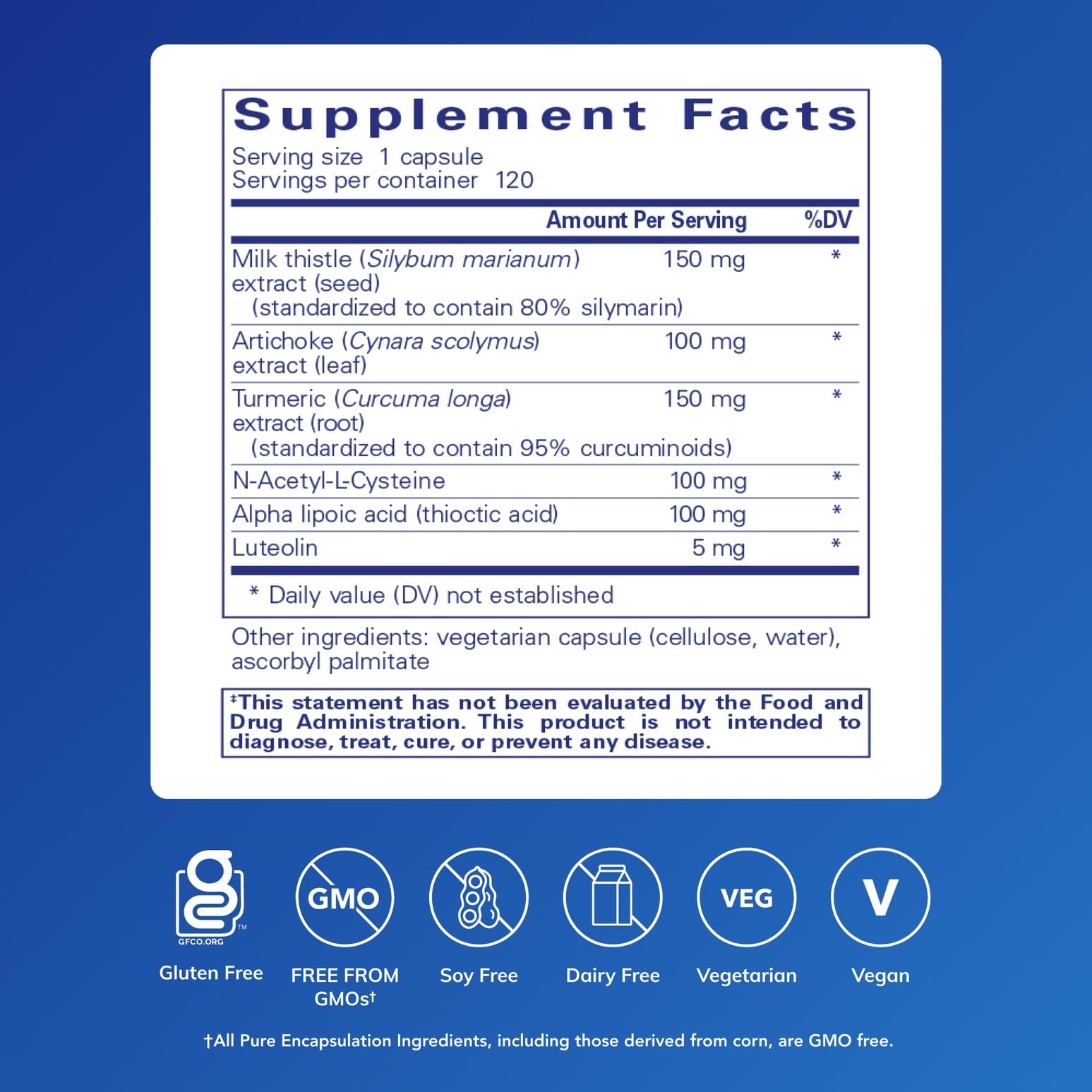 Pure Encapsulations LVR Formula | Hypoallergenic Liver Health & Antioxidant Support | 120 Capsules