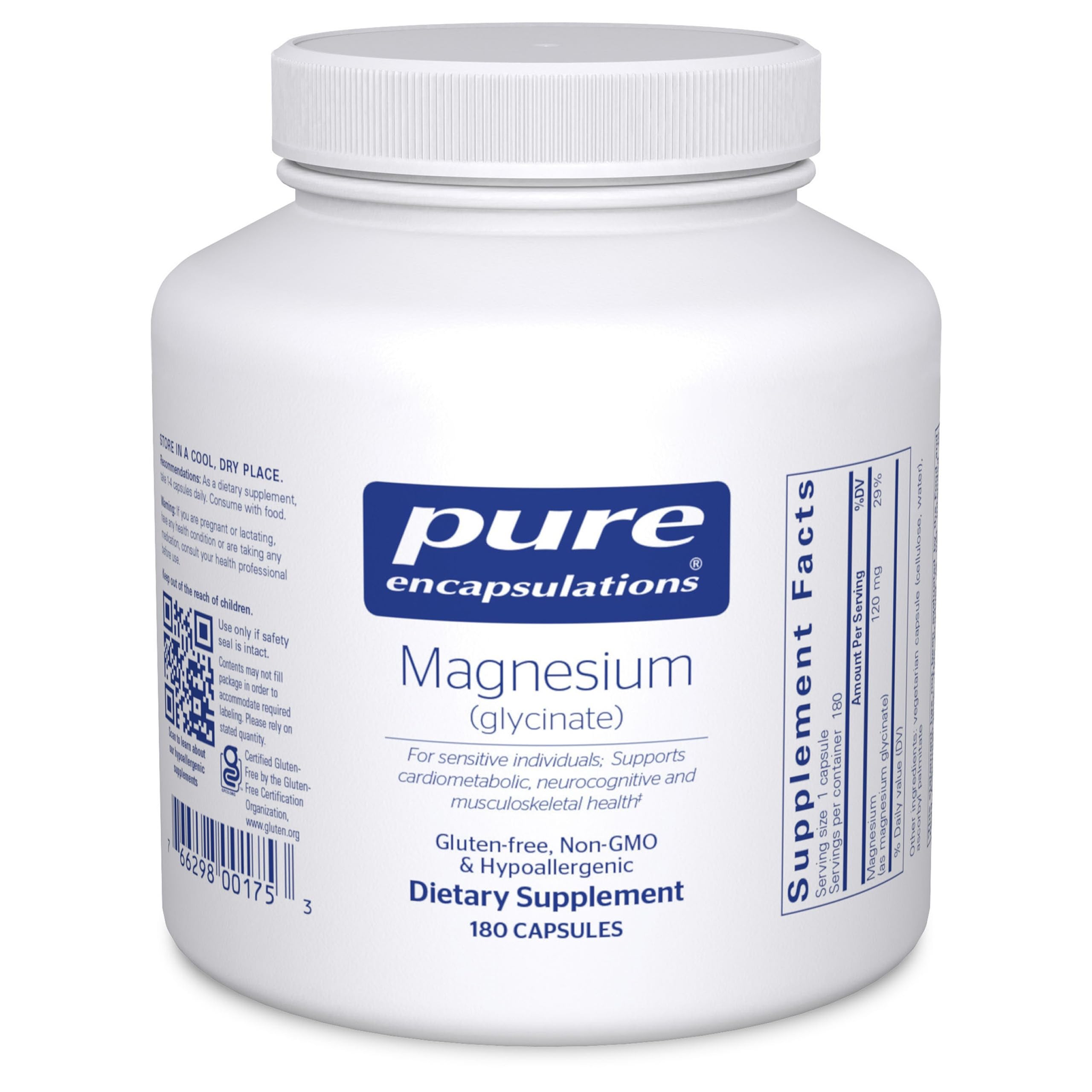 Pure Encapsulations Magnesium Glycinate (180 Caps) – Stress, Sleep & Heart Health