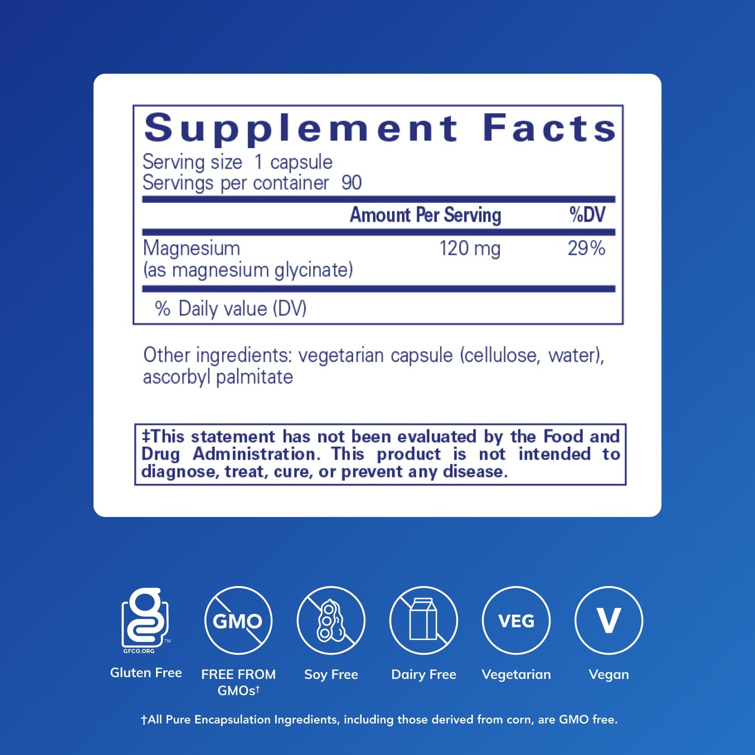 Pure Encapsulations Magnesium Glycinate 90 Capsules | Stress Relief, Sleep & Heart Health