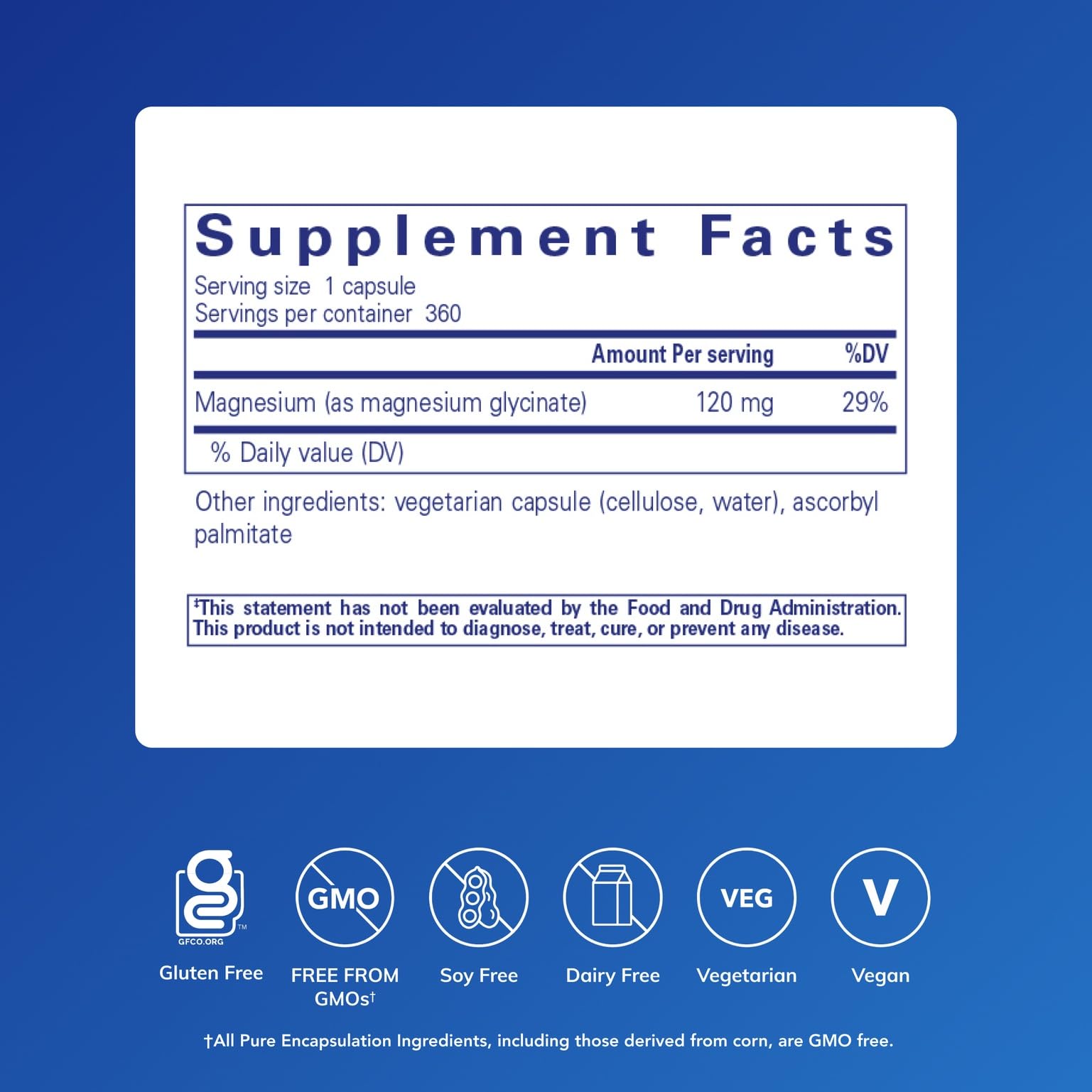 Pure Encapsulations Magnesium Glycinate — Stress, Sleep & Heart Health Support, 360 Capsules
