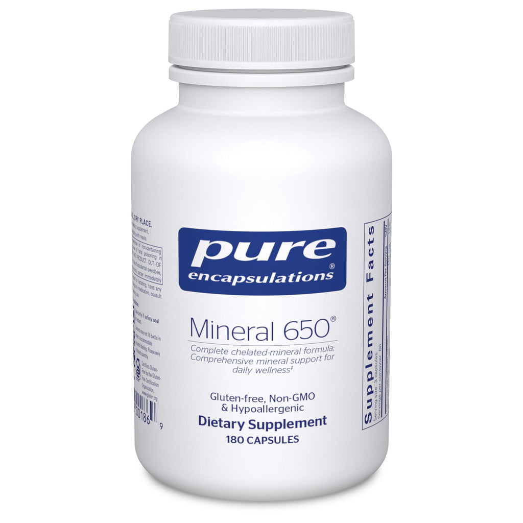 Pure Encapsulations Mineral 650 | Hypoallergenic Balanced Chelated Minerals | 180 Capsules