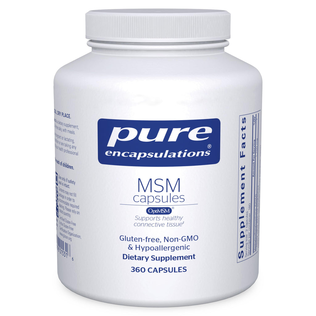 Pure Encapsulations MSM Capsules | Sulfur Supplement for Joints, Immune Support, Connective Tissue | 360 Capsules