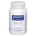 Pure Encapsulations Multi T/D – Daily Multivitamin & Mineral, Gluten Free & Vegetarian, 120 Capsules