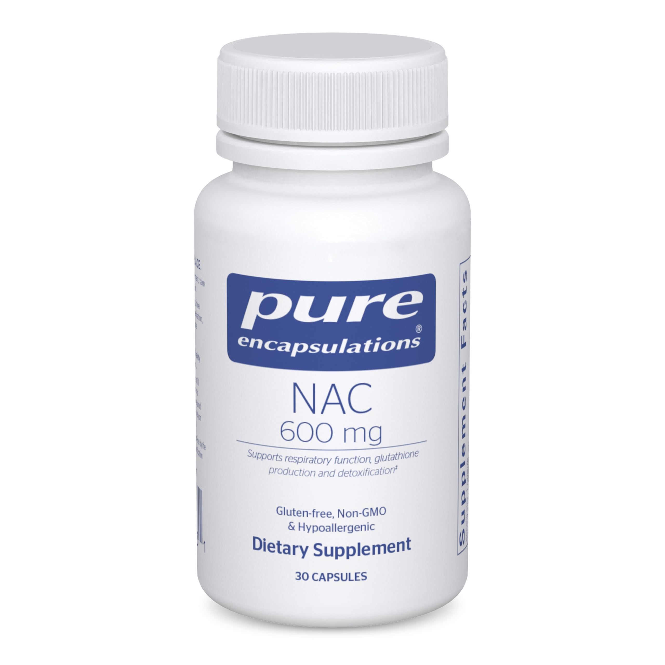 NAC 600 mg – Pure Encapsulations N-Acetyl Cysteine for Lung Health & Immune Support | 30 Capsules