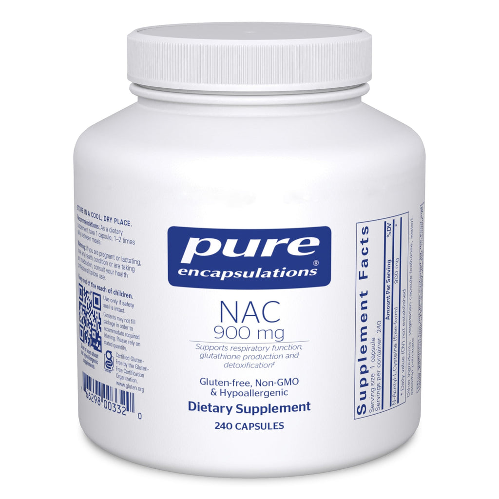 Pure Encapsulations NAC 900 mg – N-Acetyl Cysteine for Lung & Immune Support | 240 Capsules