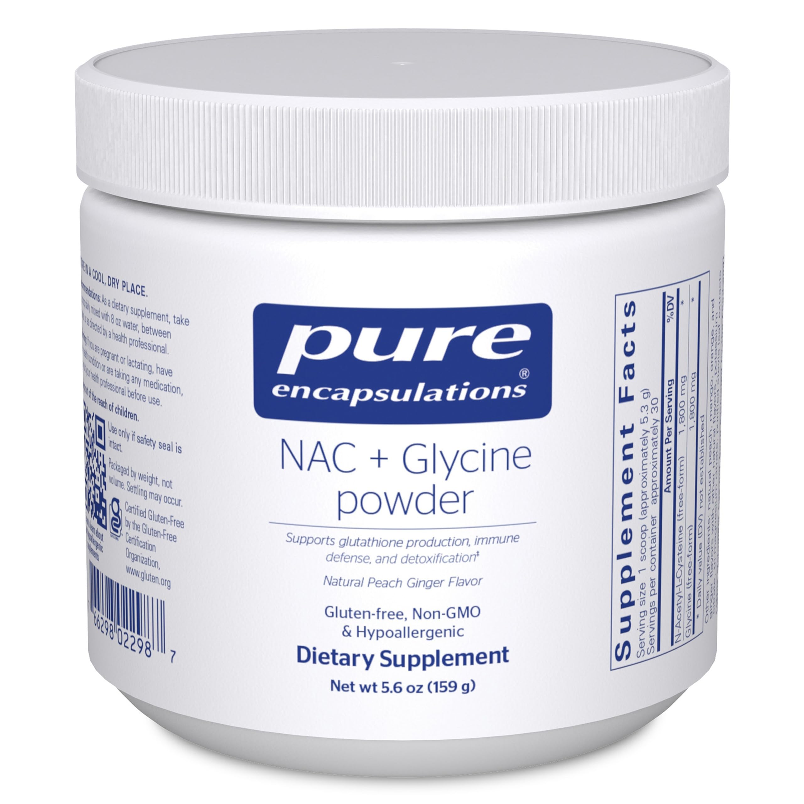 NAC + Glycine Powder for Immune Support | Pure Encapsulations - Gluten Free & Non-GMO 5.6 oz