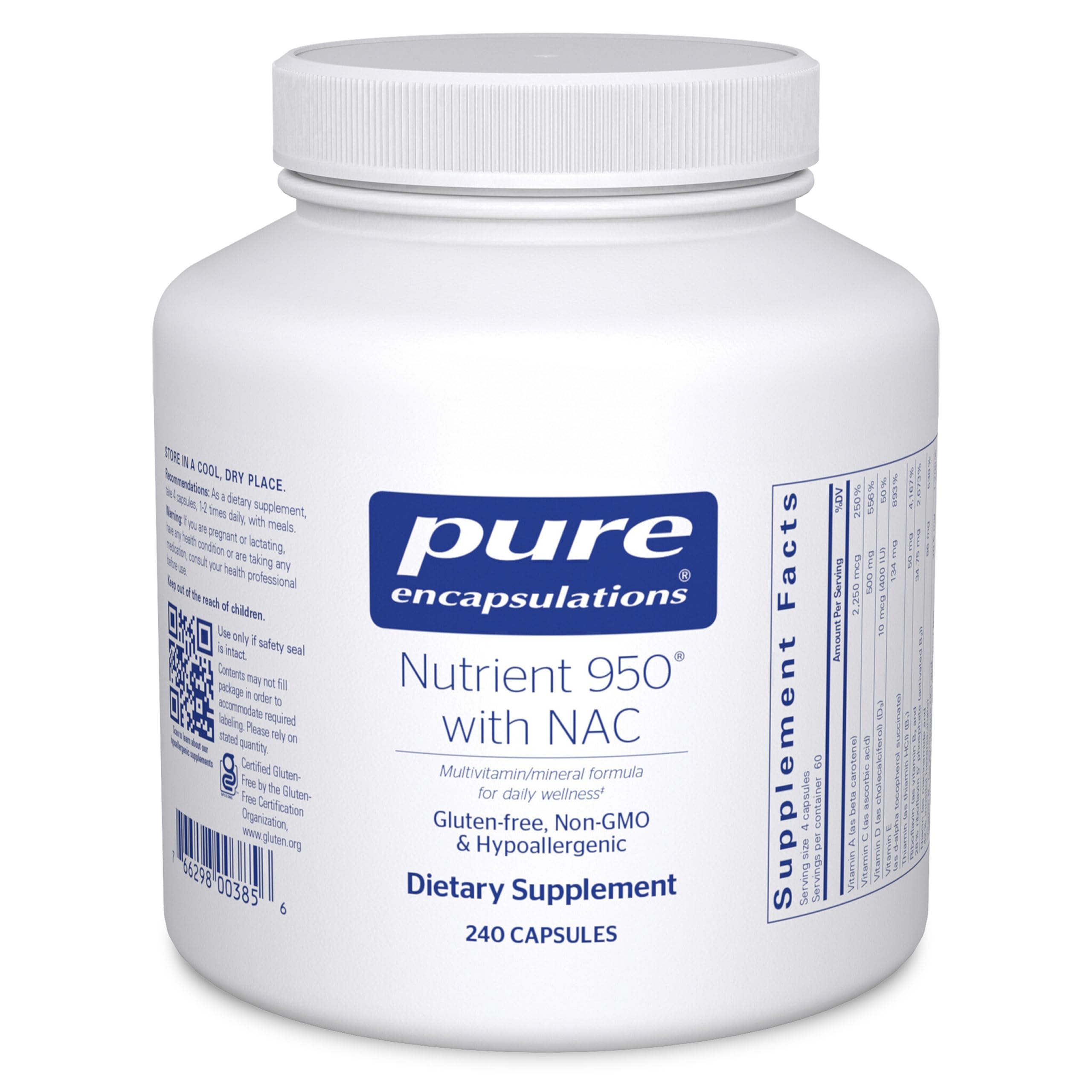 Pure Encapsulations Nutrient 950 with NAC | Immune Support & Daily Wellness | 240 Capsules