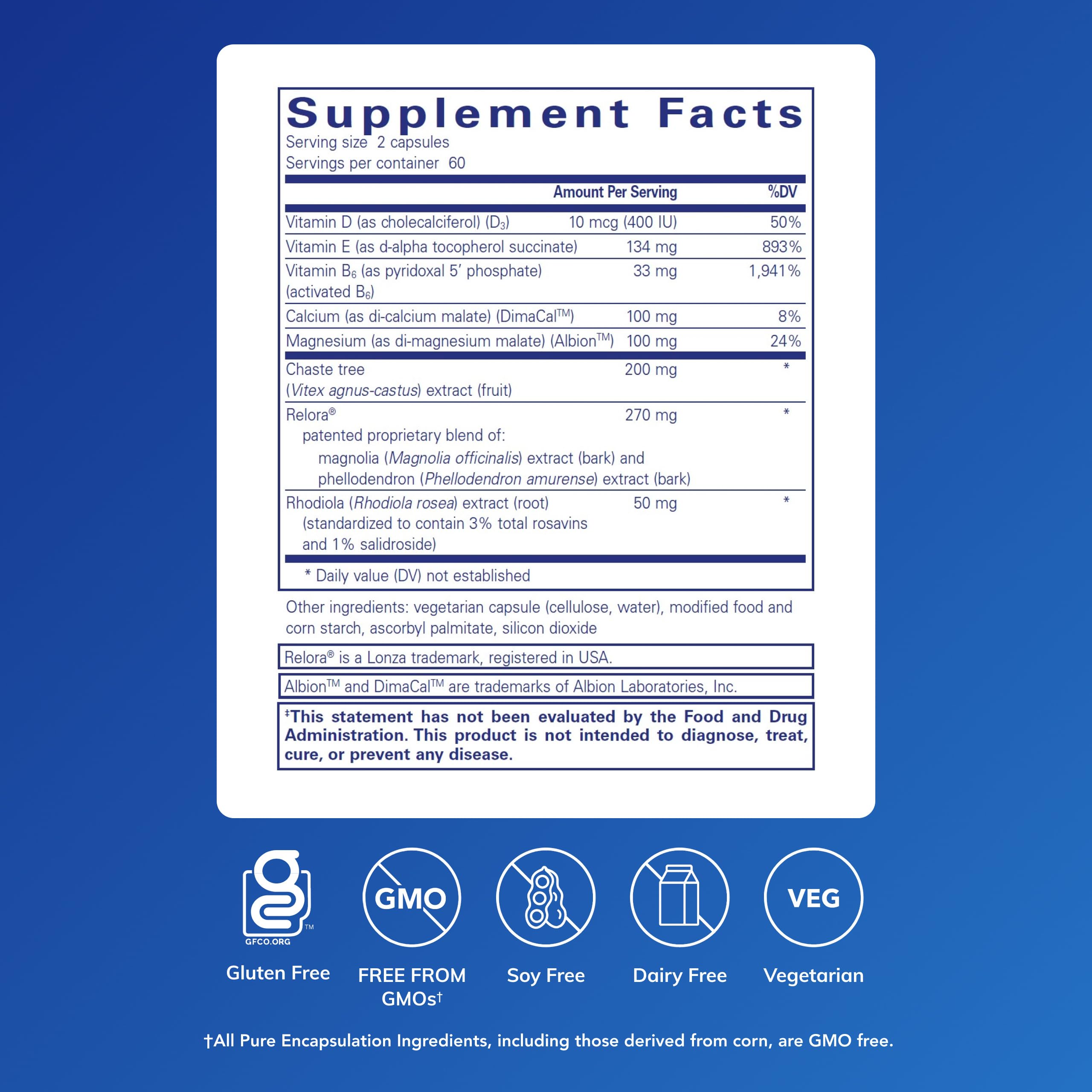 Pure Encapsulations PMS Essentials – Hypoallergenic Menstrual Support (120 Capsules)