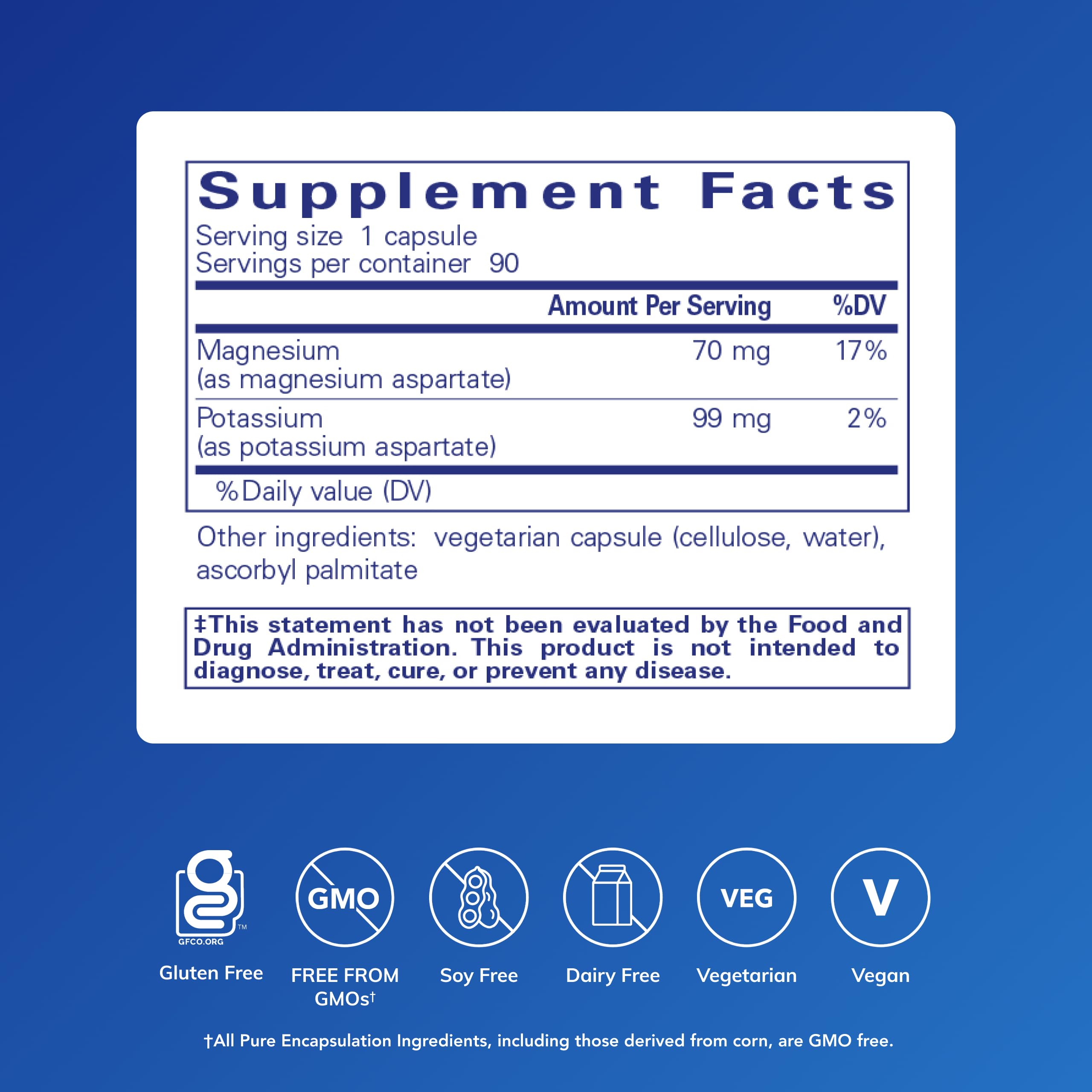 Pure Encapsulations Potassium Magnesium (Aspartate) | Supplement to Support Heart, Muscular, Bone, and Nerve Health* | 90 Capsules