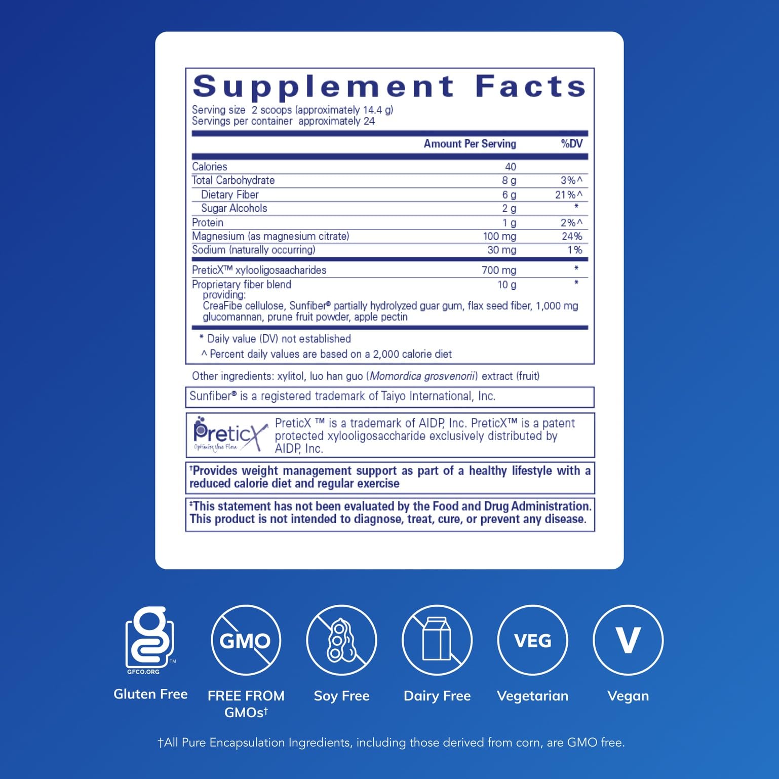 Pure Encapsulations PureLean Fiber | Powdered Fiber with Probiotics for Digestive Support | 12.2 oz