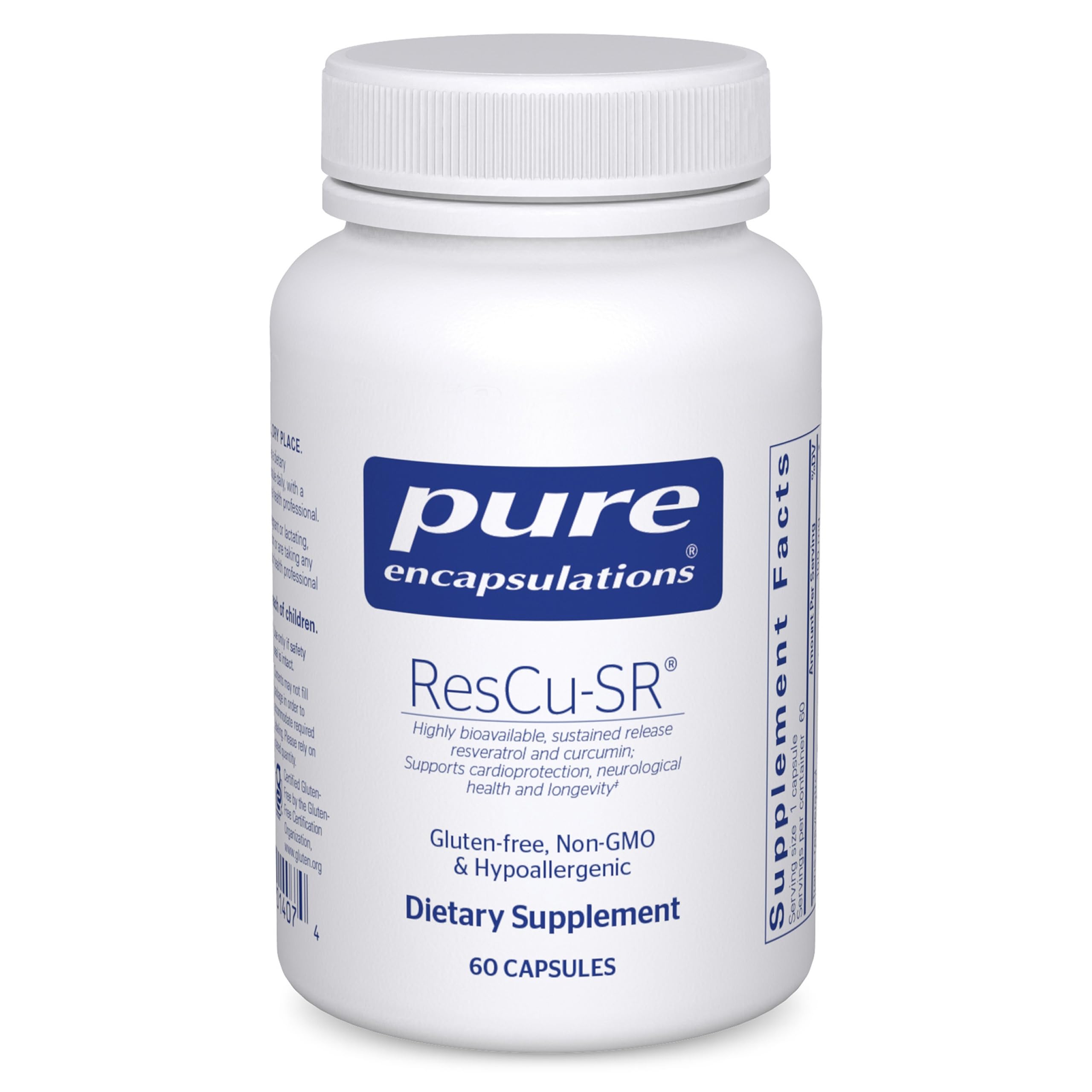 ResCu-SR by Pure Encapsulations – Hypoallergenic Longevity, Cardio & Neurological Support | 60 Capsules