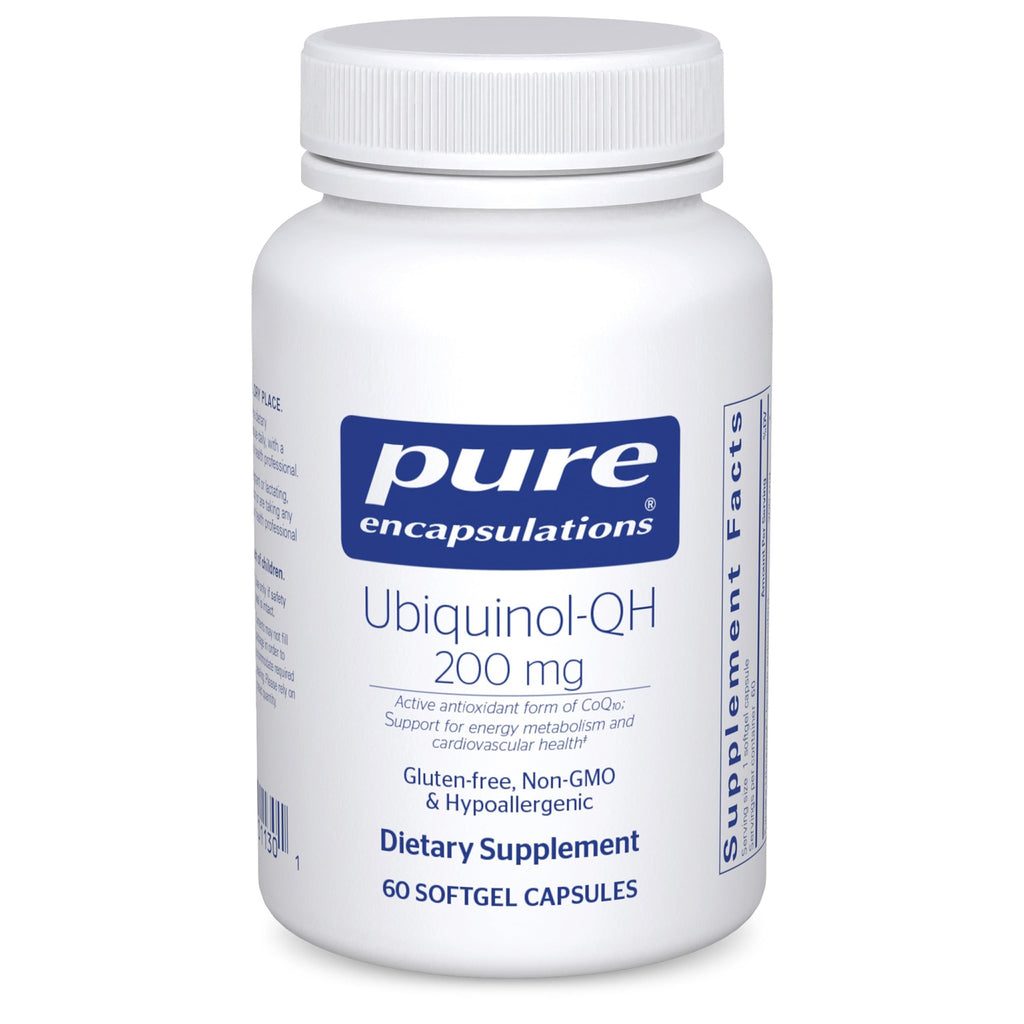 Pure Encapsulations Ubiquinol-QH 200 mg | Active CoQ10 for Heart Health & Energy Metabolism | 60 Softgel Capsules
