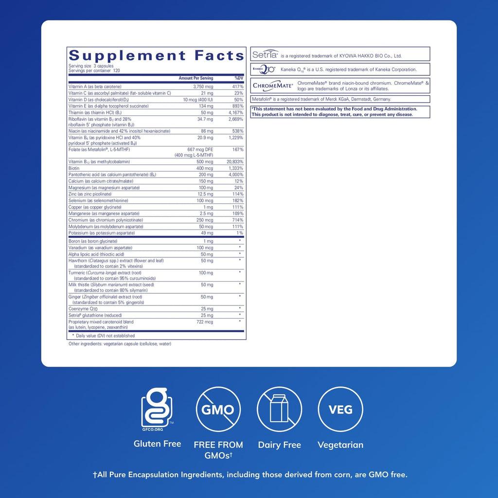 Pure Encapsulations UltraNutrient: Minerals & Multivitamins for Liver & Heart Support | Gluten Free, 360 Capsules