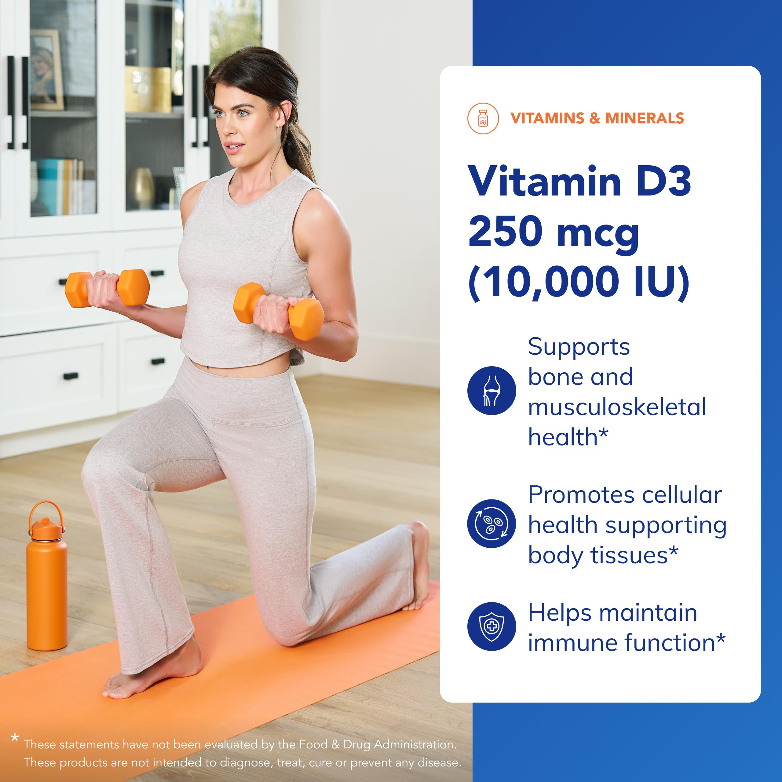 Pure Encapsulations Vitamin D3 250 mcg (10,000 IU) | Bone, Immune & Heart Support – 120 Capsules