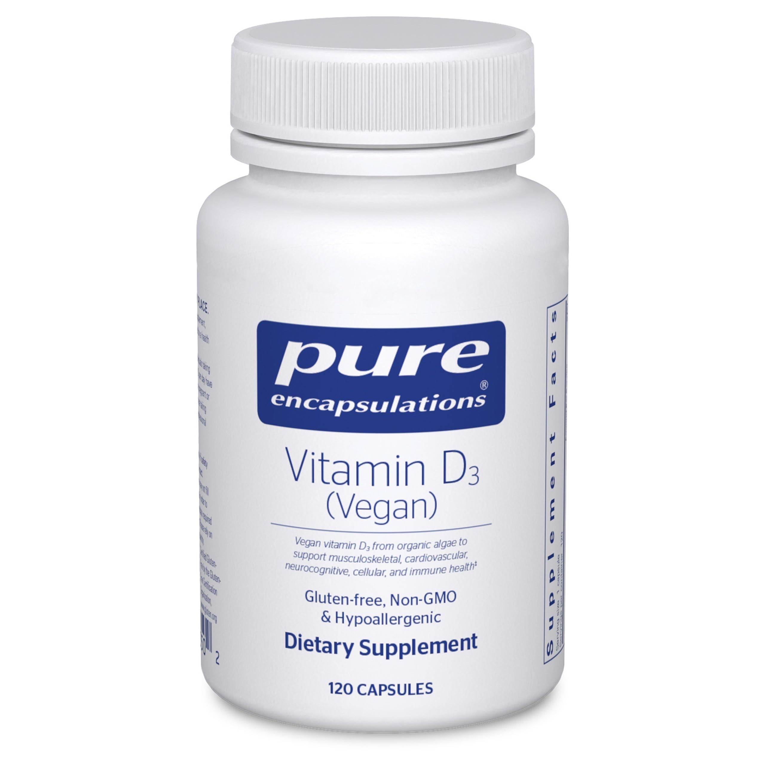 Pure Encapsulations Vitamin D3 Vegan - 120 Capsules | Immune, Bone & Cardiovascular Health