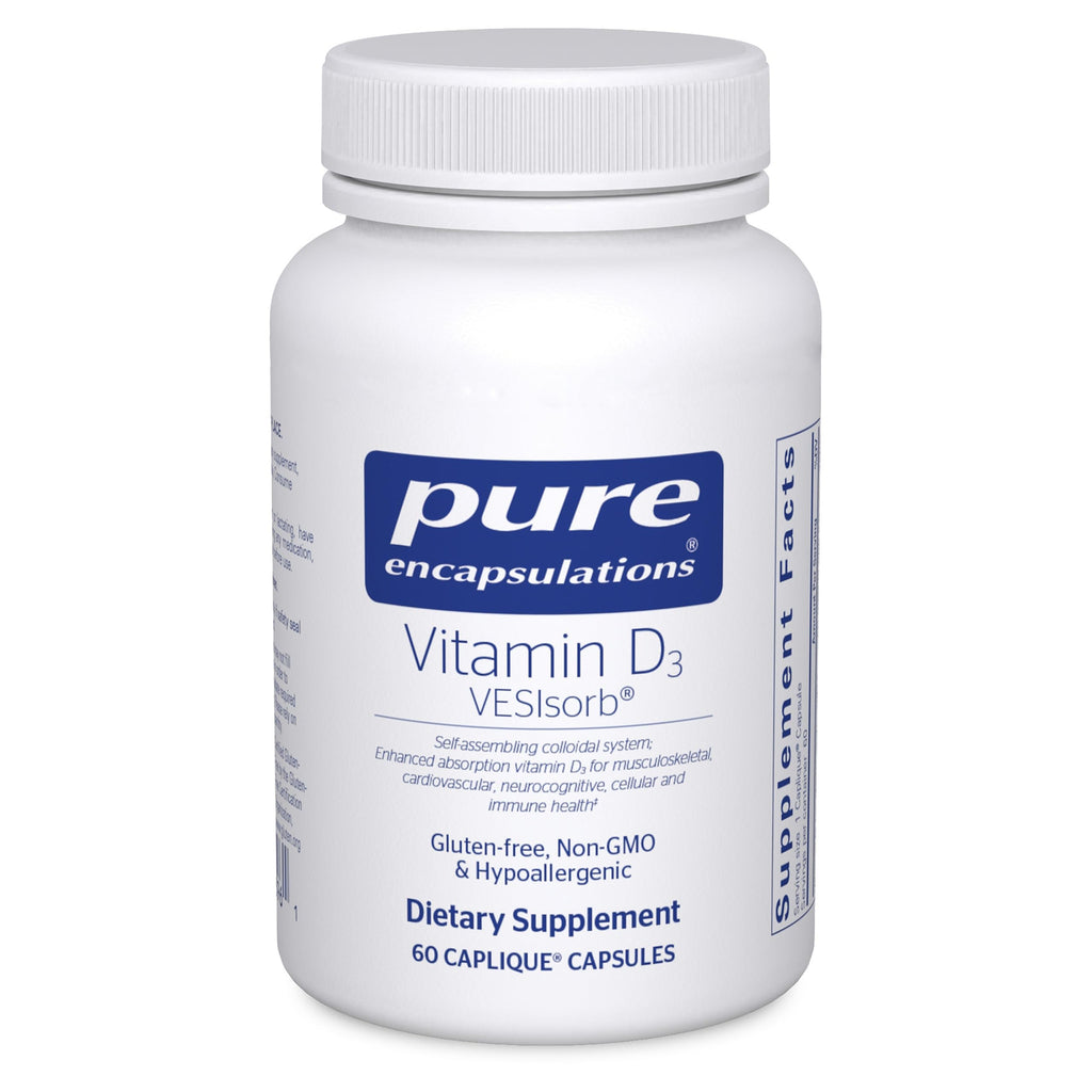 Vitamin D3 VESIsorb by Pure Encapsulations | Supports Bones, Heart, Colon, Breast Health | 60 Caplique Capsules