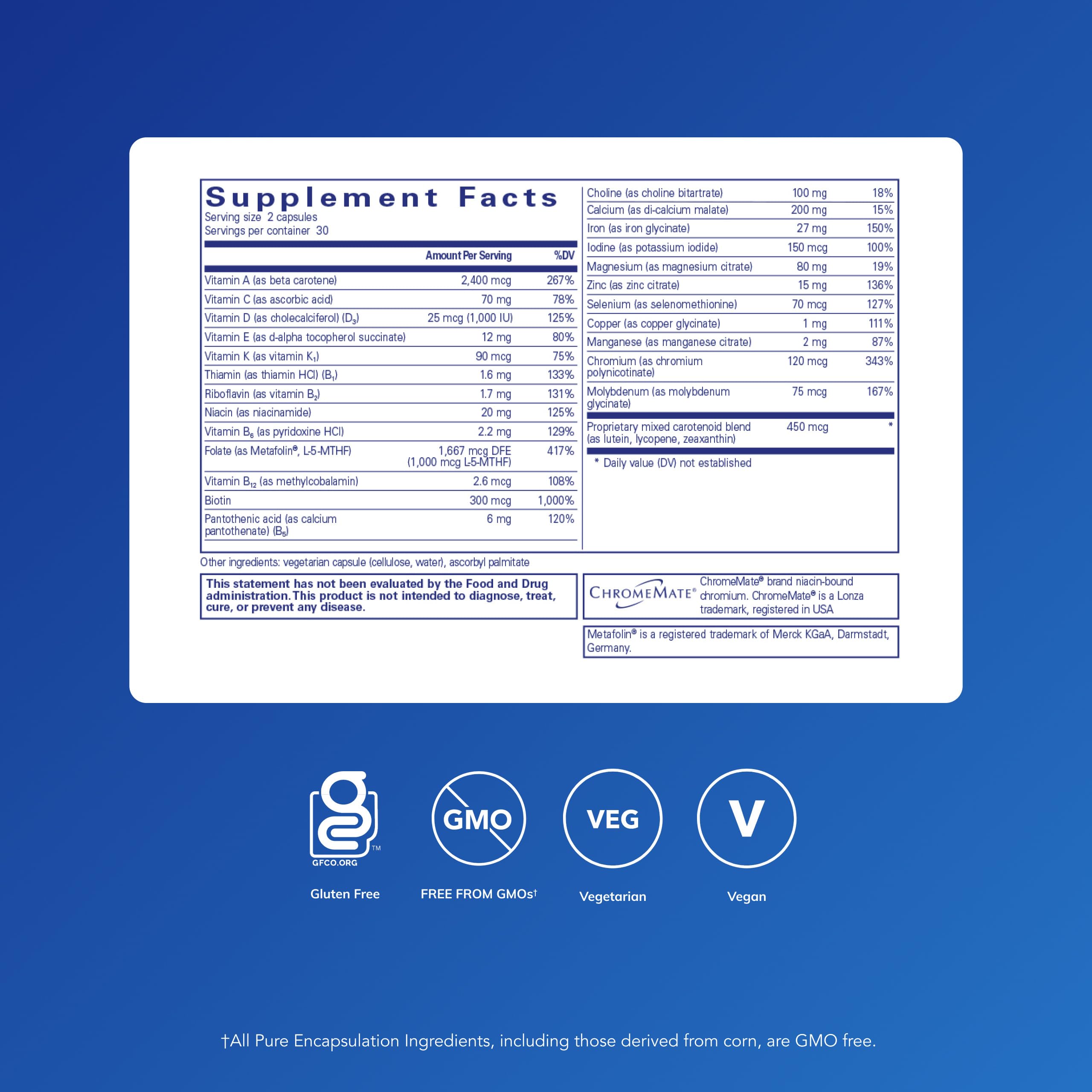 Pure Encapsulations Women’s Nutrients – Multivitamin & Mineral Complex for Women (60 Capsules)