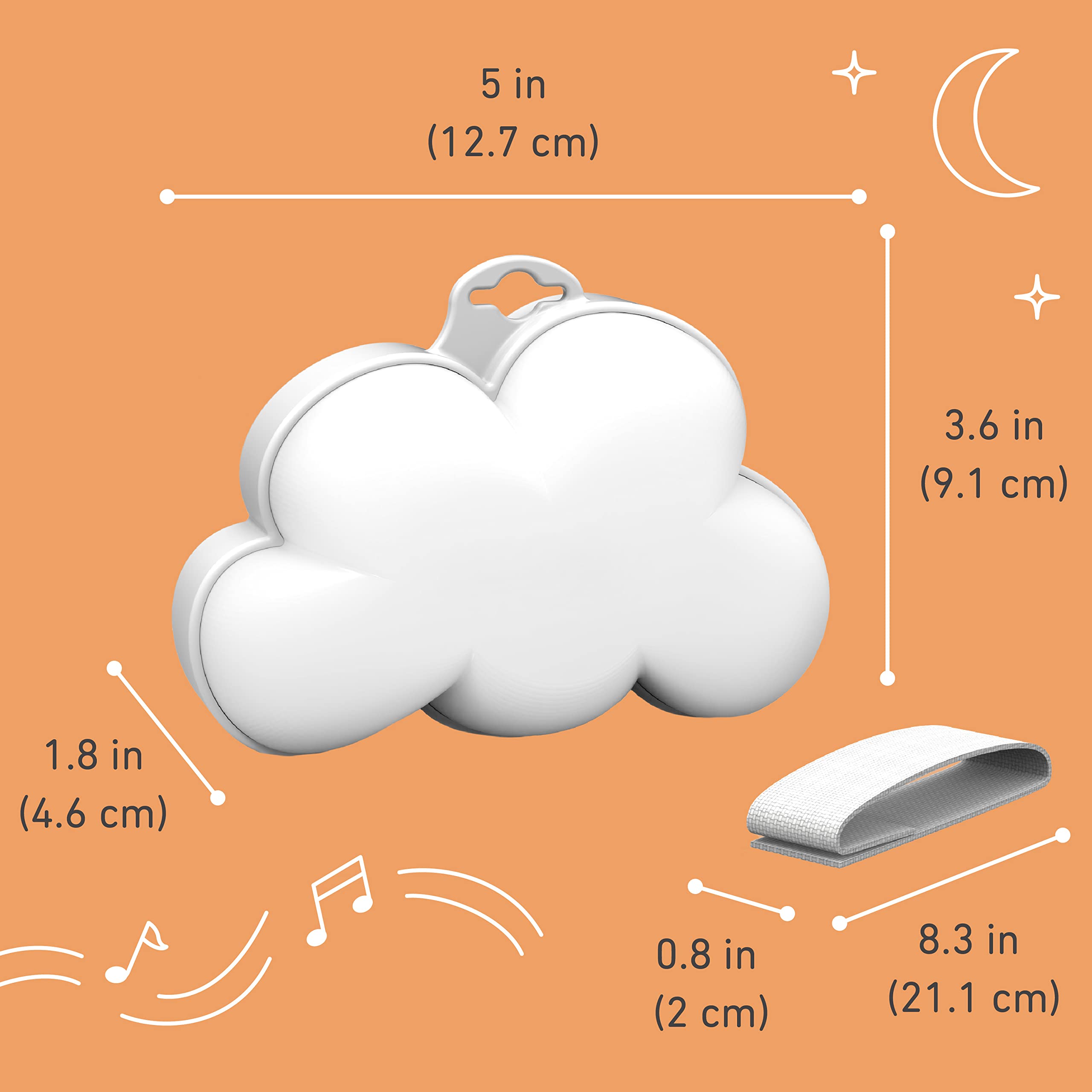 Pure Enrichment PureBaby Cloud Portable Sound Machine & Night Light, 15 Sounds, Battery-Operated, Travel-Friendly