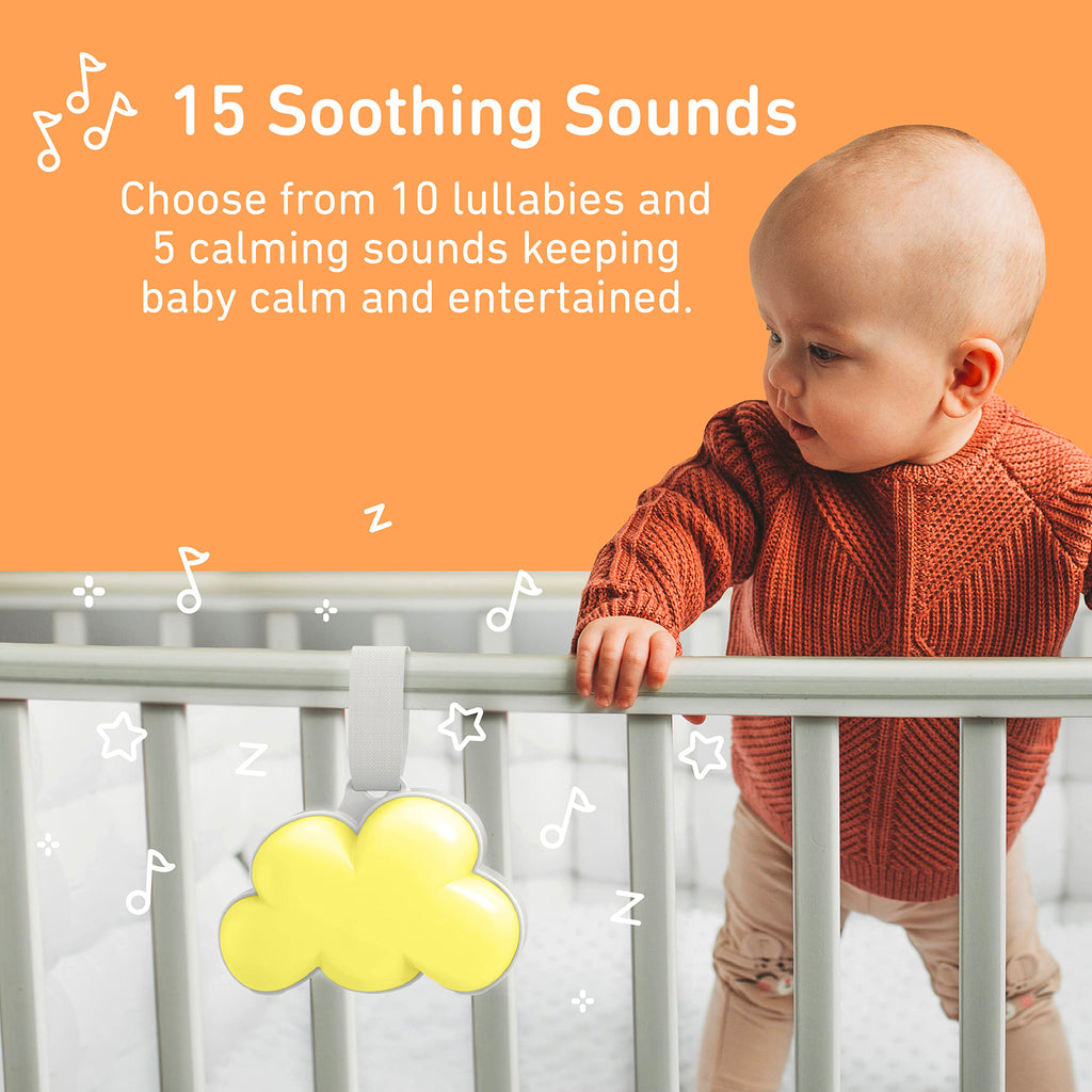 Pure Enrichment PureBaby Cloud Portable Sound Machine & Night Light, 15 Sounds, Battery-Operated, Travel-Friendly