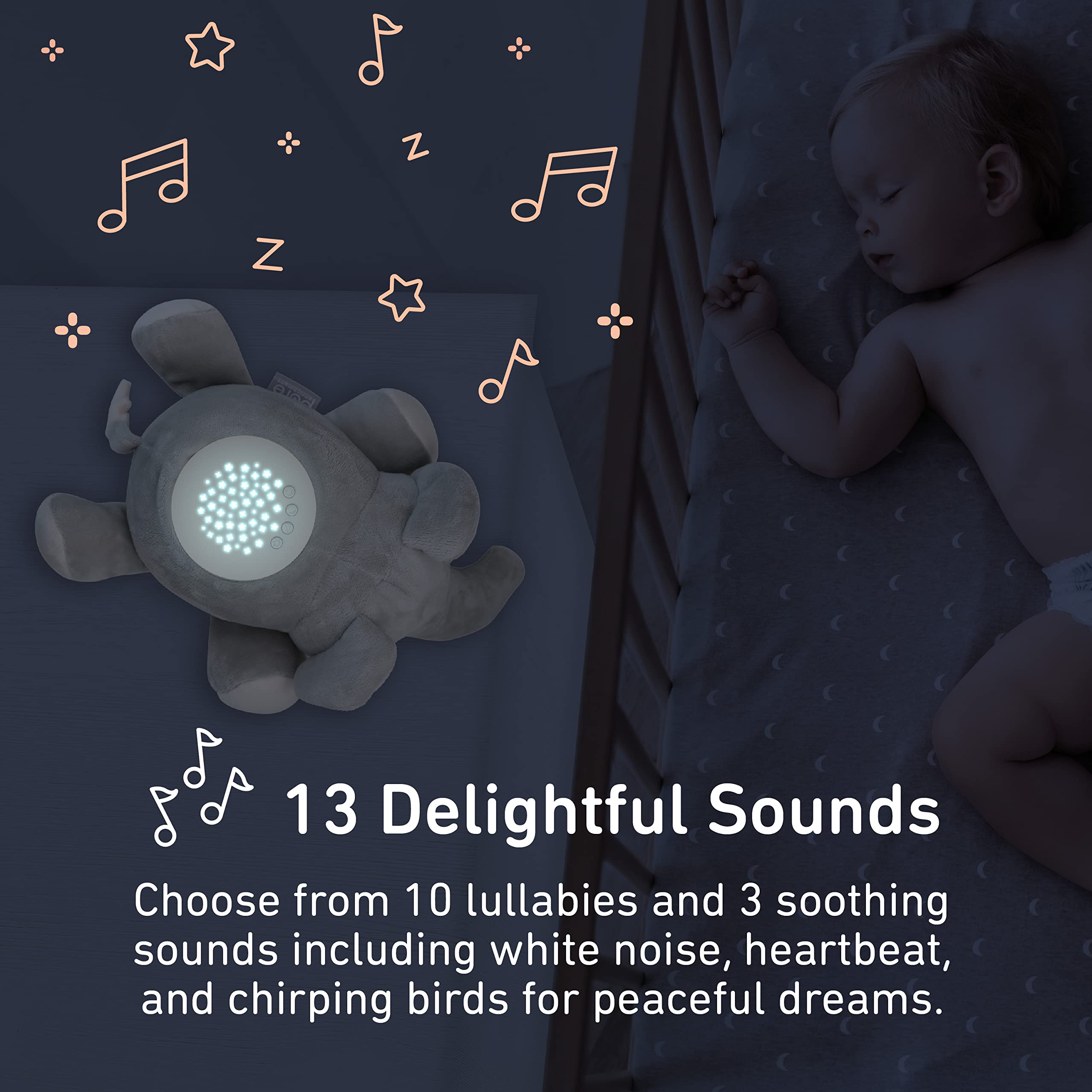 Pure Enrichment PureBaby Sound Sleepers: Portable Baby Sound Machine & Star Projector