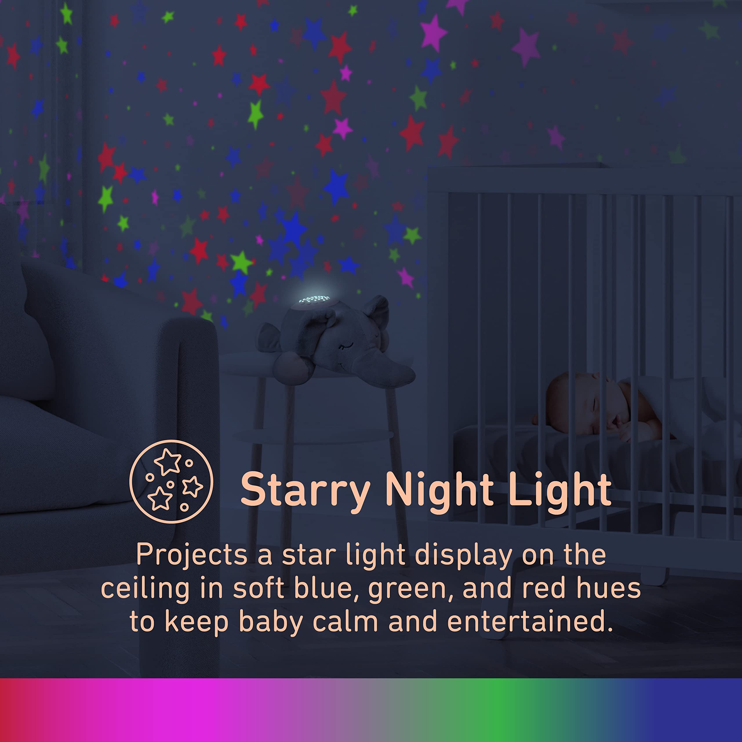 Pure Enrichment PureBaby Sound Sleepers: Portable Baby Sound Machine & Star Projector