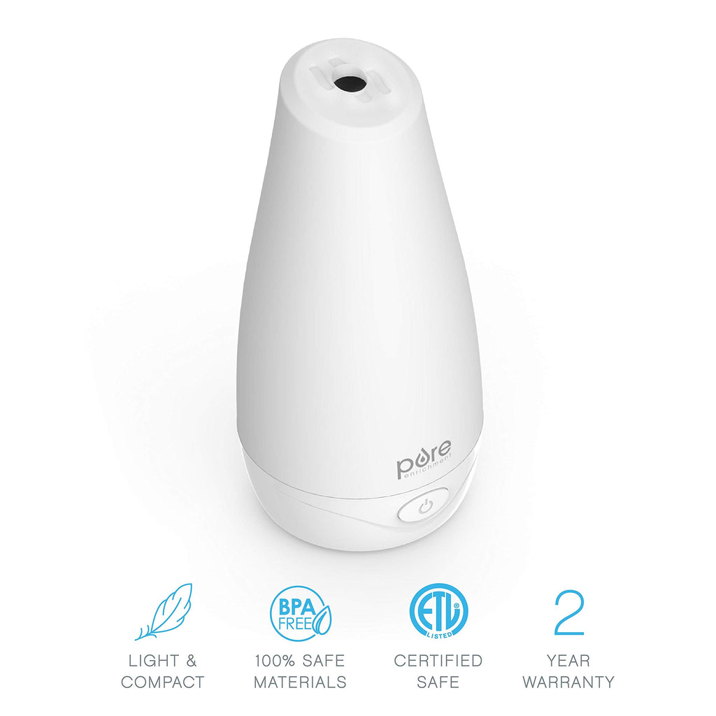 Pure Enrichment PureSpa Essential Oil Diffuser – Compact Ultrasonic, 100ml, 7 Hours Auto Shut-Off