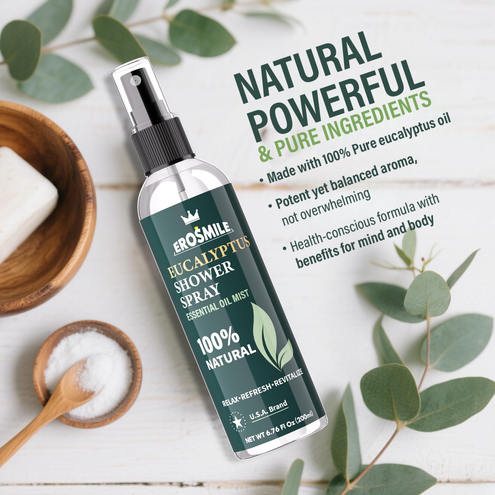 Eucalyptus Shower Spray – Pure Eucalyptus Oil, At-Home Spa