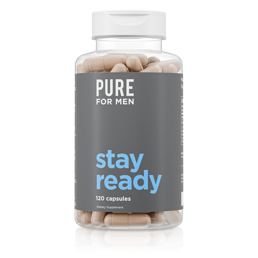 Pure for Men Original Vegan Stay Ready Fiber Supplement – Digestive Health & Regularity, 120 Vegan Capsules
