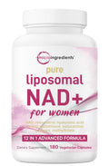 Pure Liposomal NAD+ for Women – 9,000mg, 180 Veggie Capsules | 12-in-1 Anti-Aging & Energy
