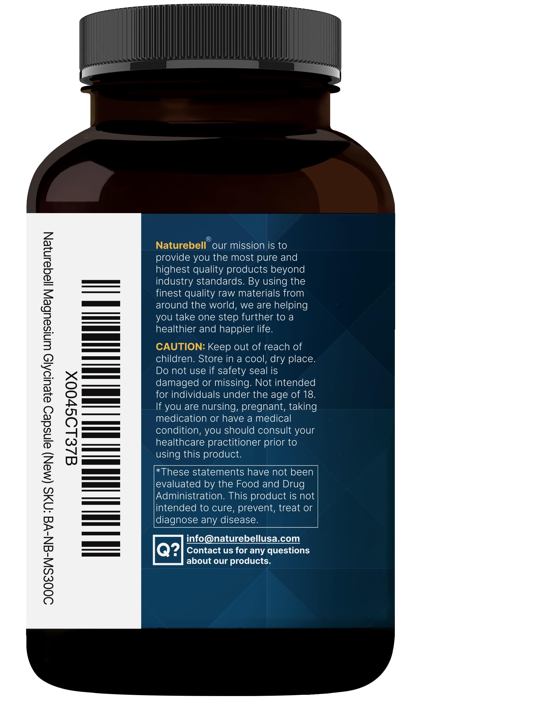 Magnesium Glycinate 200mg with Valerian – 300 Capsules | Chelated, High Absorption, Non-GMO, Gluten Free
