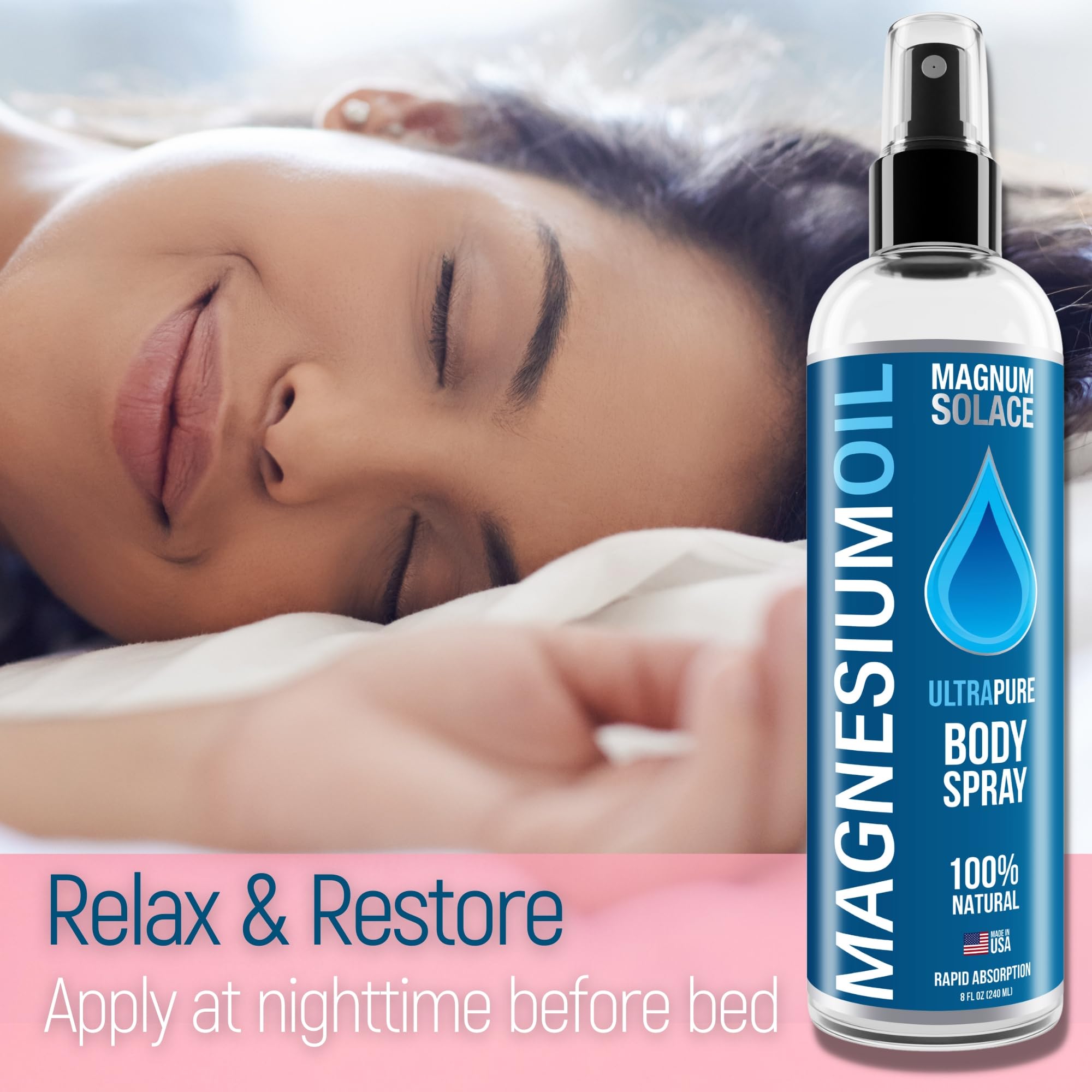 Pure Magnesium Oil Spray – 100% Natural, Sea-Sourced Magnesium