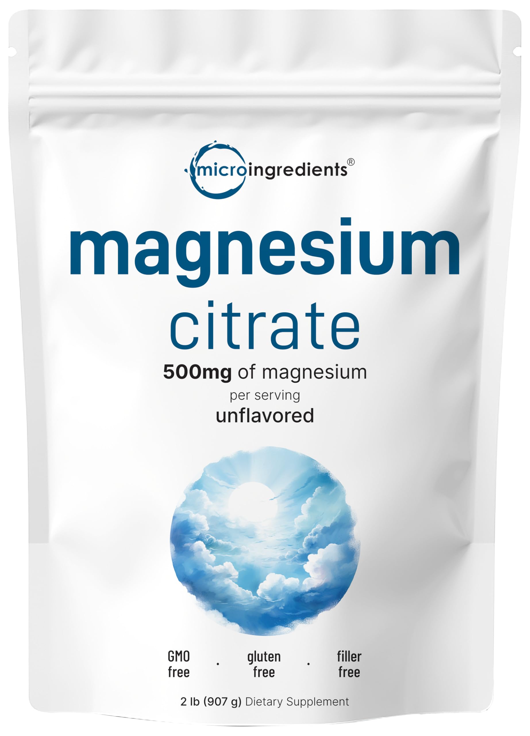 Pure Magnesium Powder, 2lbs | Magnesium Citrate Powder | Unflavored | Relaxation and Nutrient Utilization | Easily Absorbed | Non-GMO, Vegan