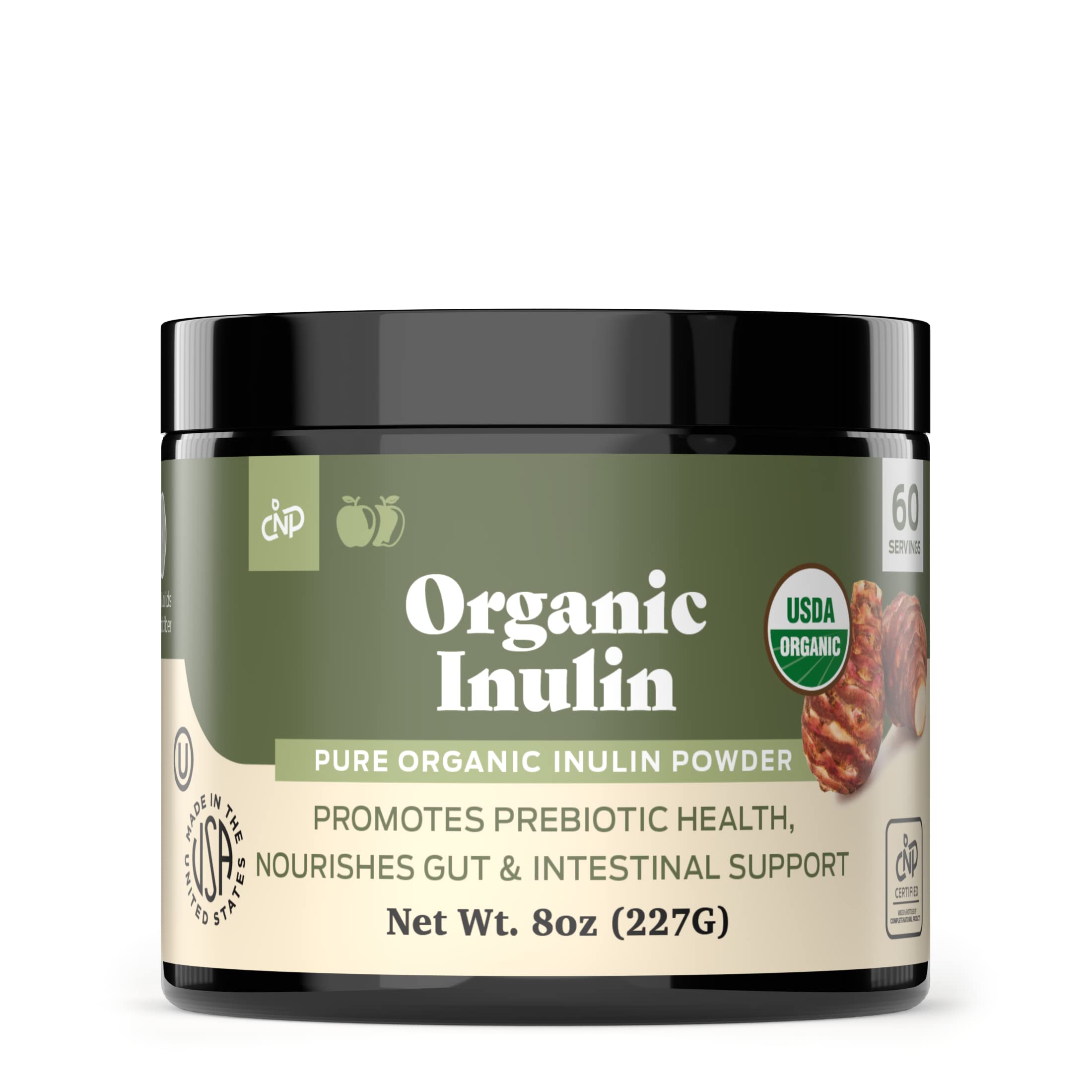 Pure Organic Inulin Powder - Jerusalem Artichoke Prebiotic Fiber, 8oz