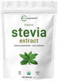 Micro Ingredients Pure Organic Stevia Powder – 1 lb Reb-A Green Leaf, Zero Calorie, Keto Friendly